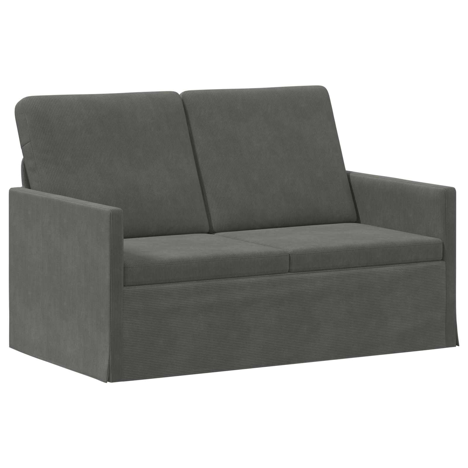 vidaXL Pohovka pro 2 osoby Tmavě šedá 130 x 81 x 82 cm Žebrovaná látka