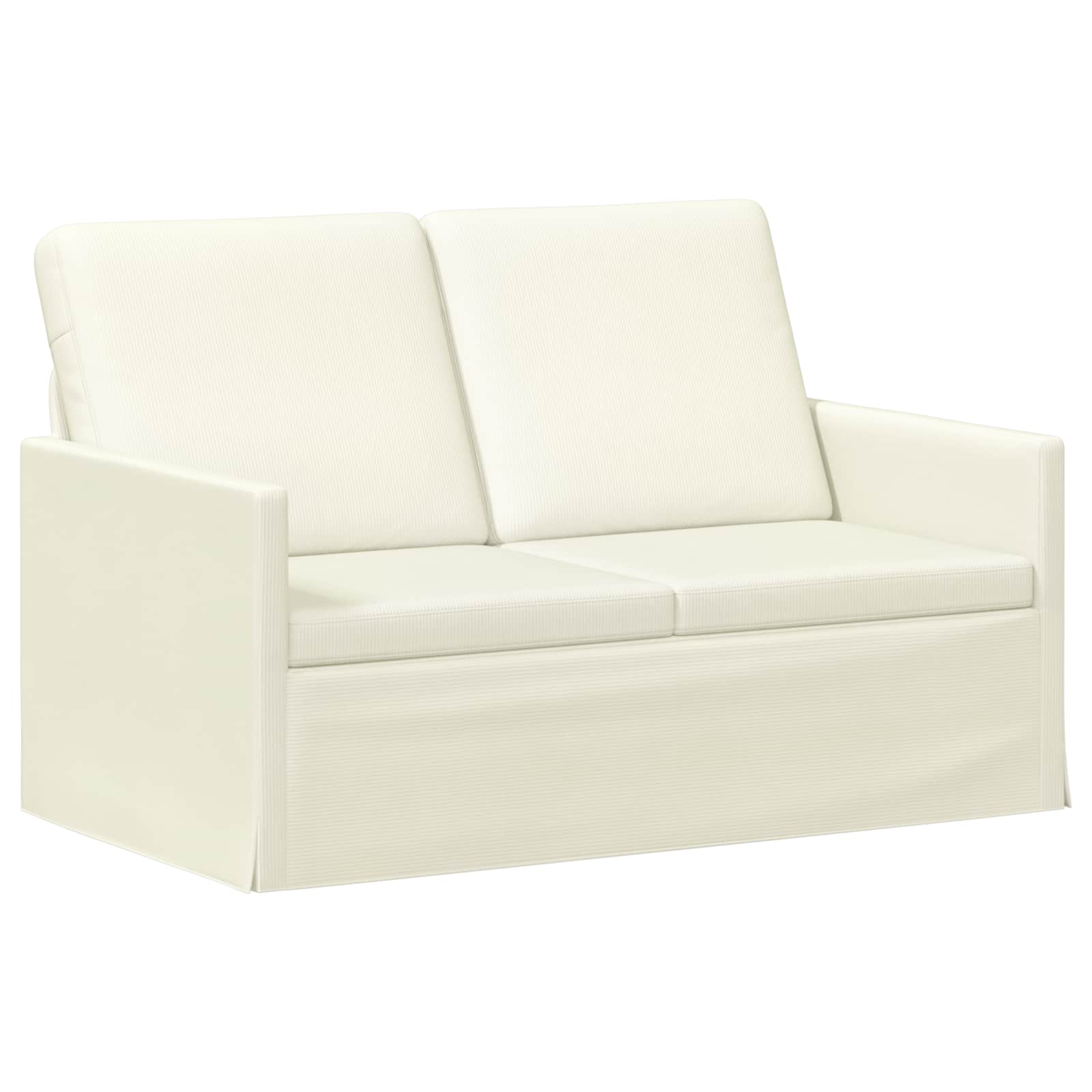 vidaXL Pohovka pro 2 osoby Krémová 130 x 81 x 82 cm Žebrovaná látka