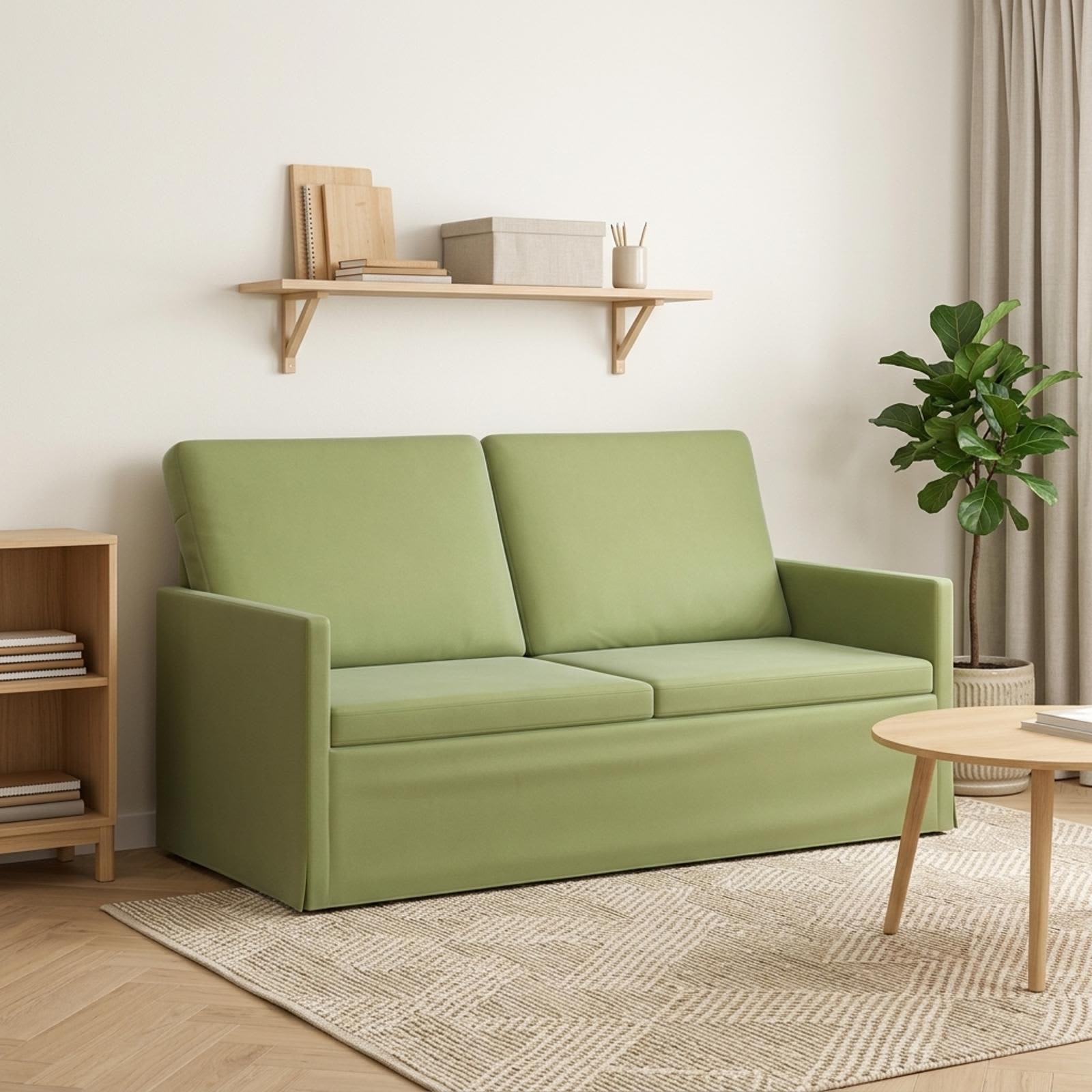 vidaXL 2-personers sofa Lys grøn 150 x 81 x 82 cm Velour (V)