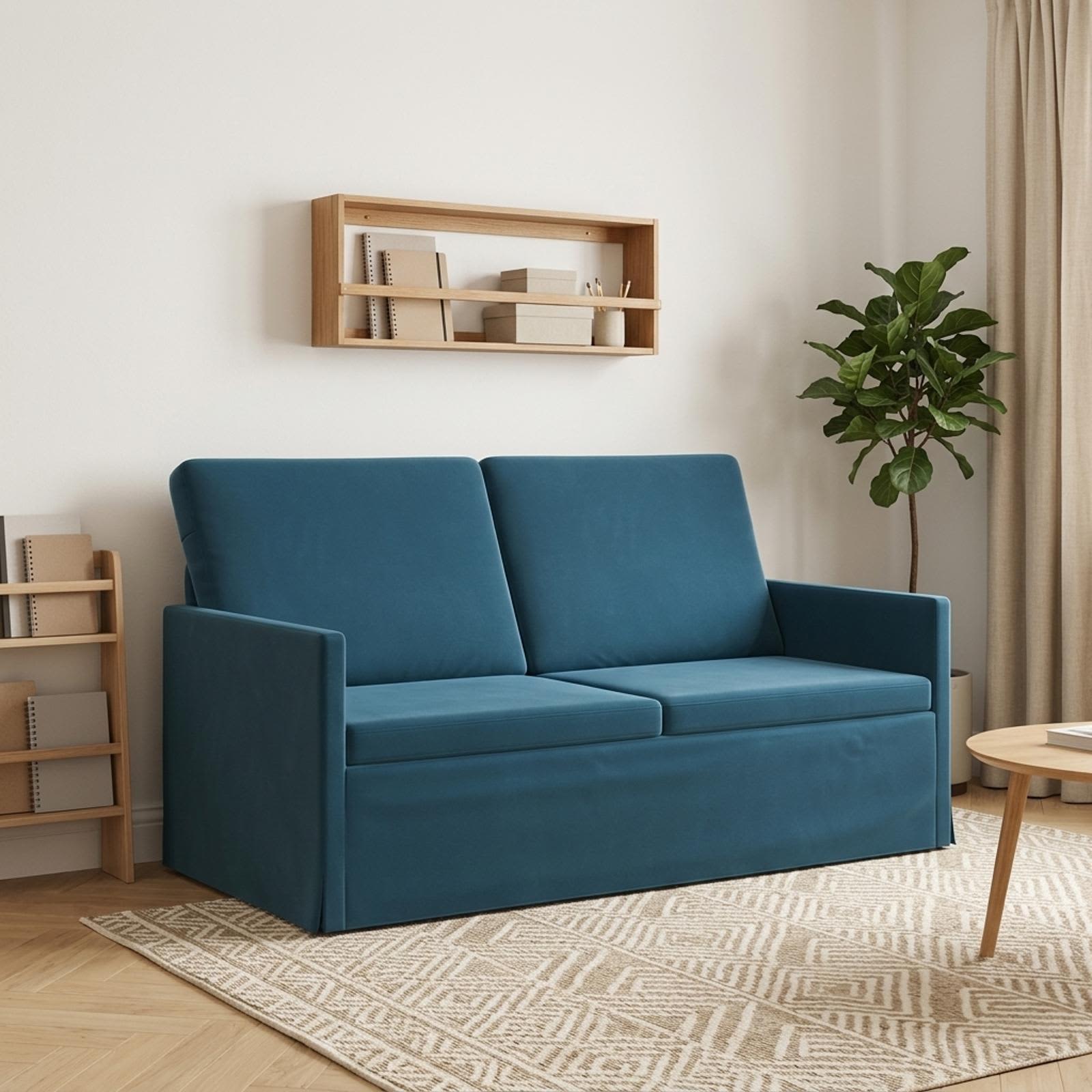vidaXL 2-personers sofa Blå 150 x 81 x 82 cm Velour (V)