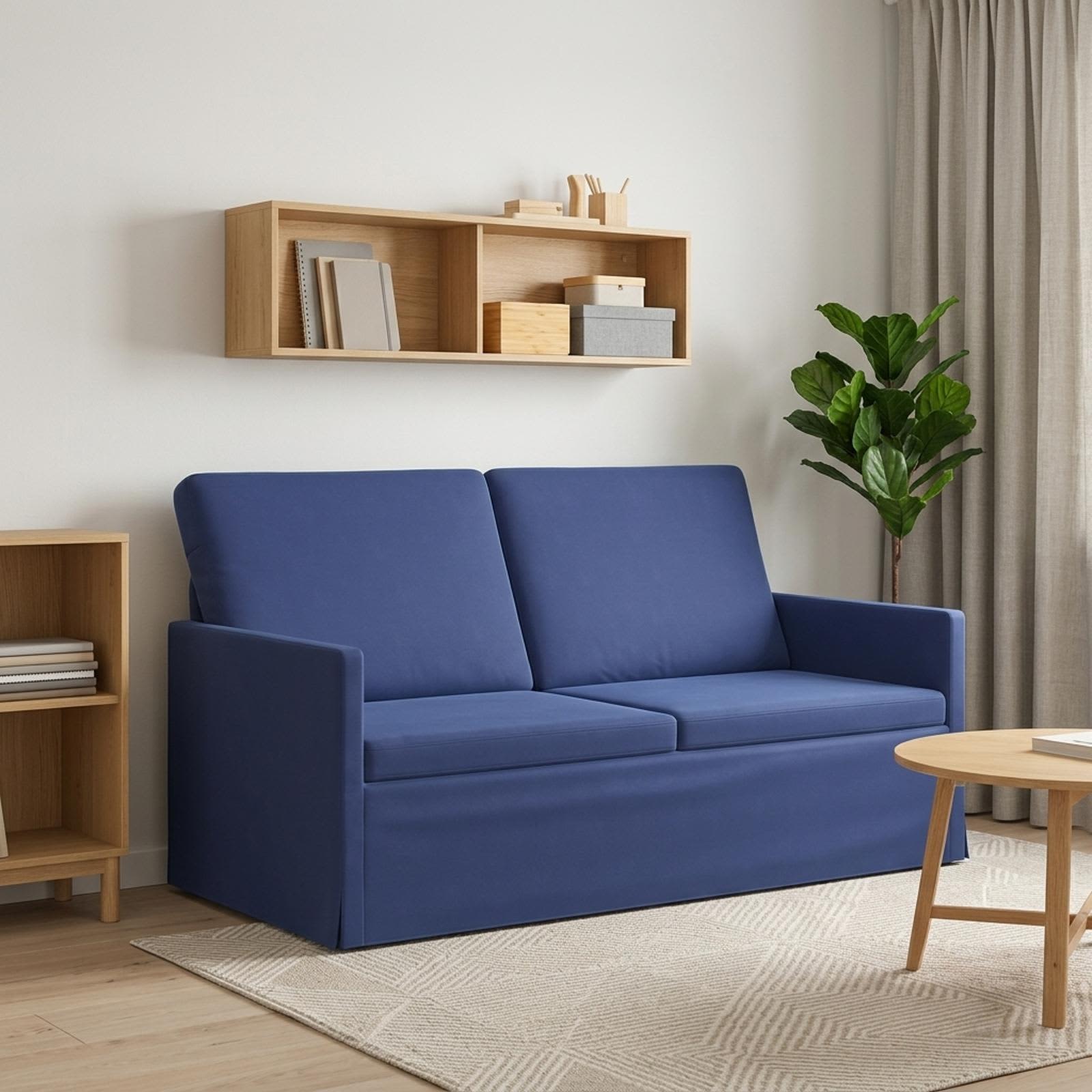 vidaXL 2-personers sofa Politi blå 150 x 81 x 82 cm Velour (V)
