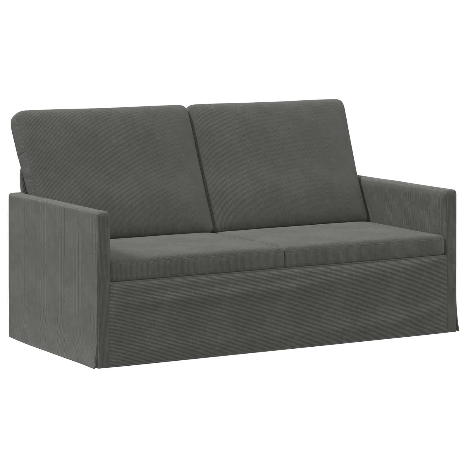 vidaXL Pohovka pro 2 osoby Tmavě šedá 150 x 81 x 82 cm Žebrovaná látka