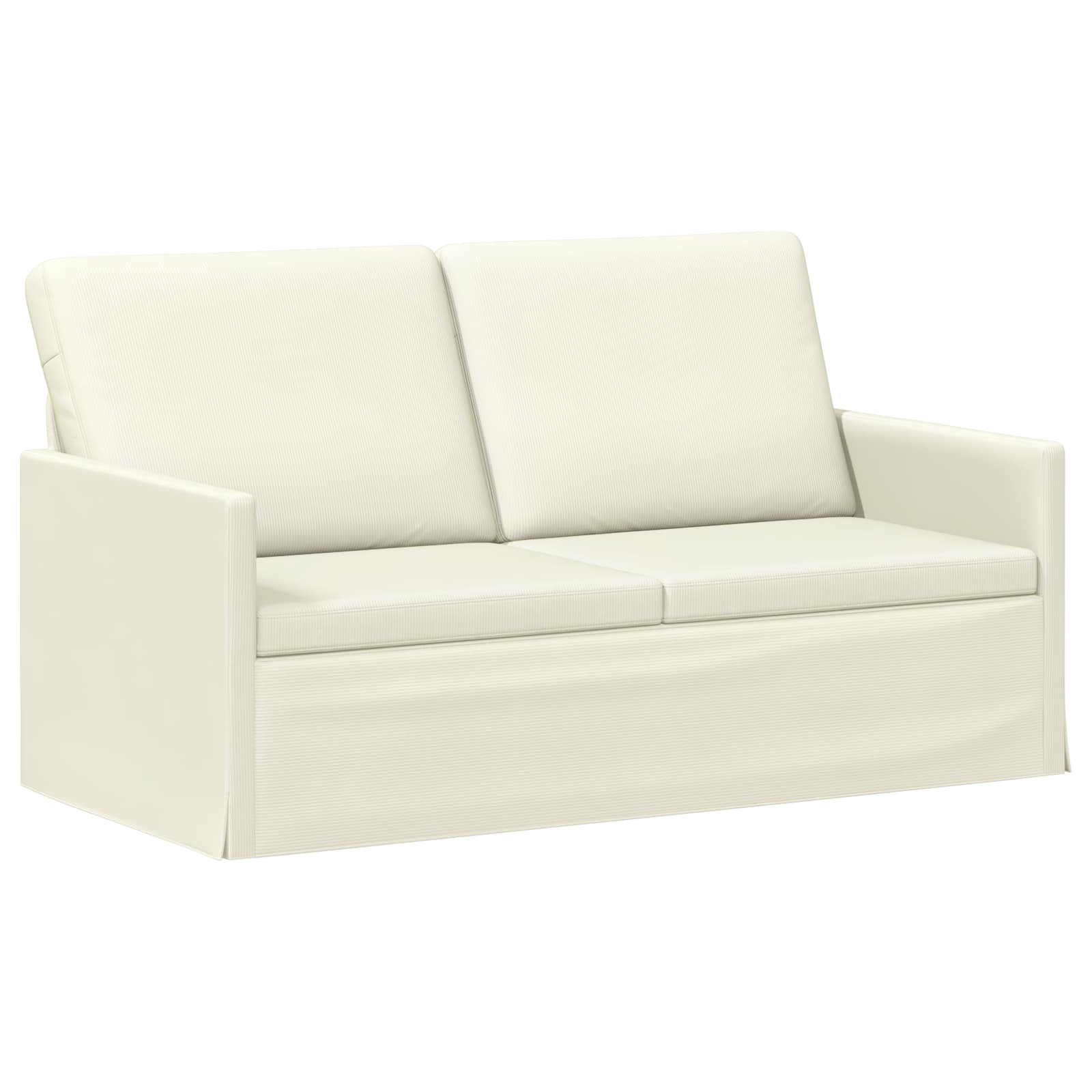 vidaXL Pohovka pro 2 osoby Krémová 150 x 81 x 82 cm Žebrovaná látka