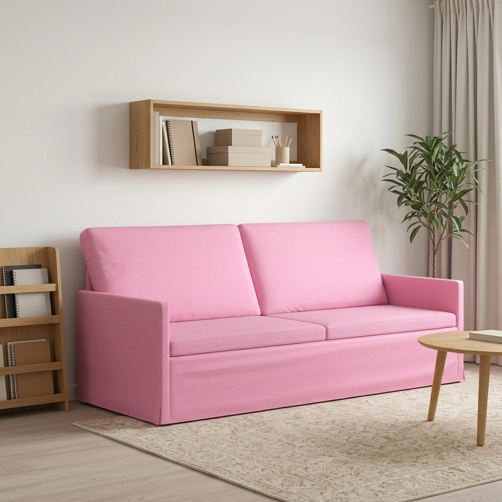 vidaXL 3-personers sofa Lyserød 190 x 81 x 82 cm Stof