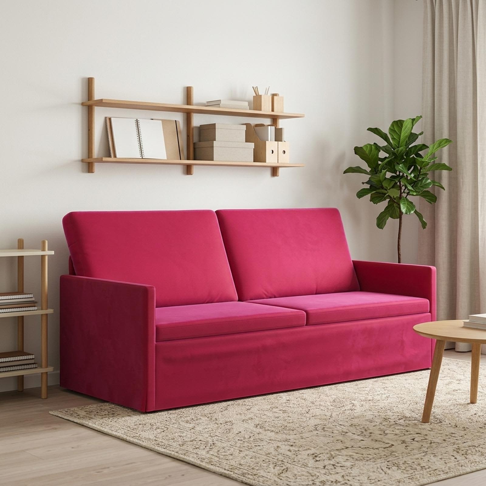 vidaXL 3-personers sofa Vinrød 190 x 81 x 82 cm Velour (V)