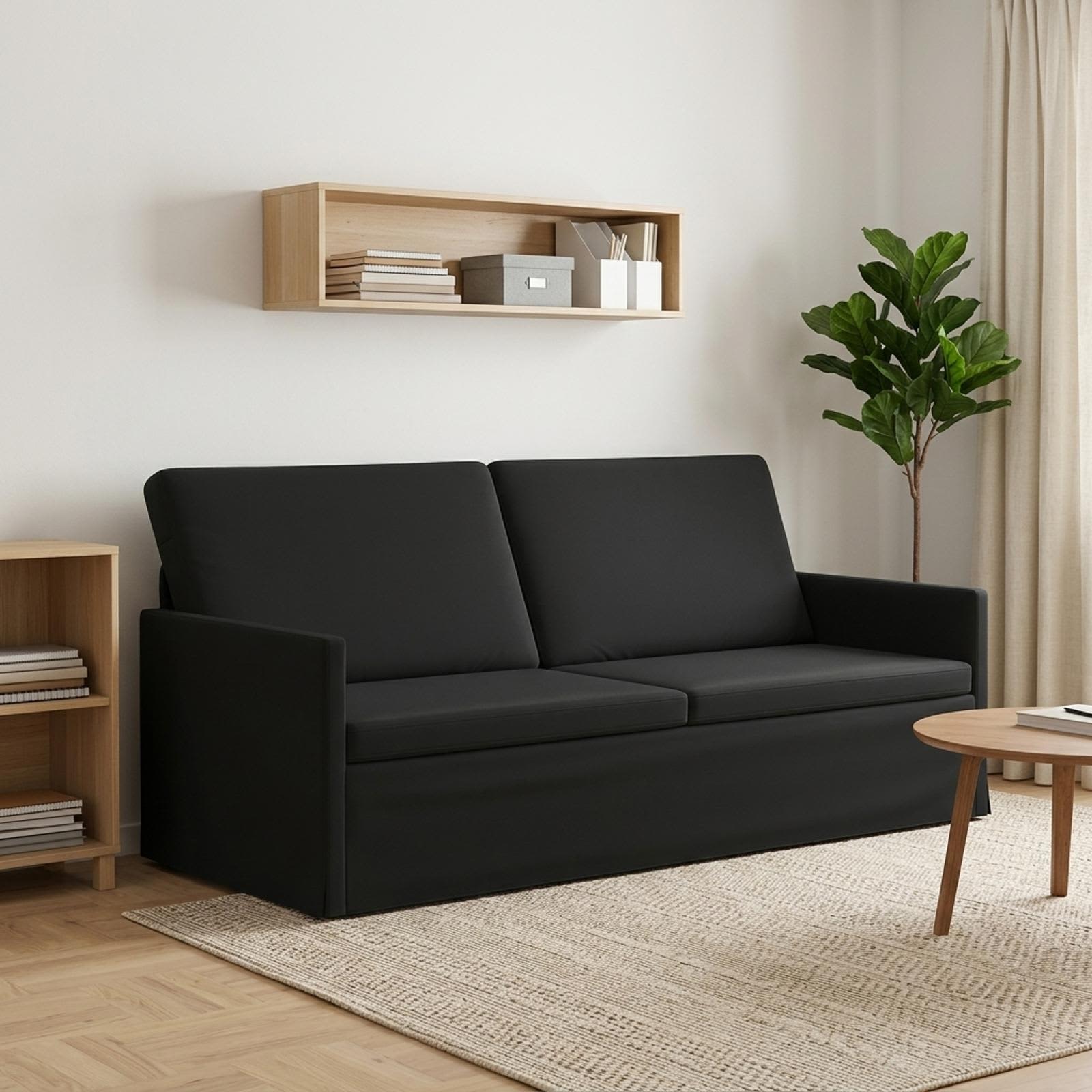 vidaXL 3-personers sofa Sort 190 x 81 x 82 cm Velour (V)