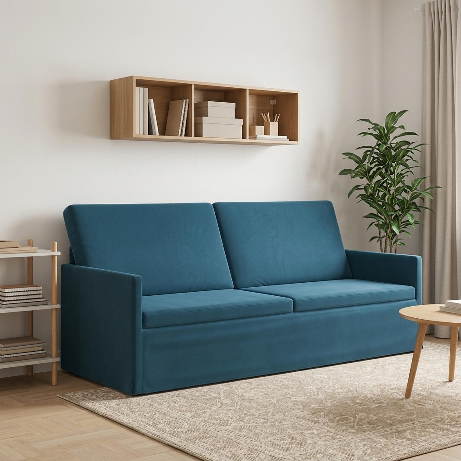 vidaXL 3-personers sofa Blå 190 x 81 x 82 cm Velour (V)