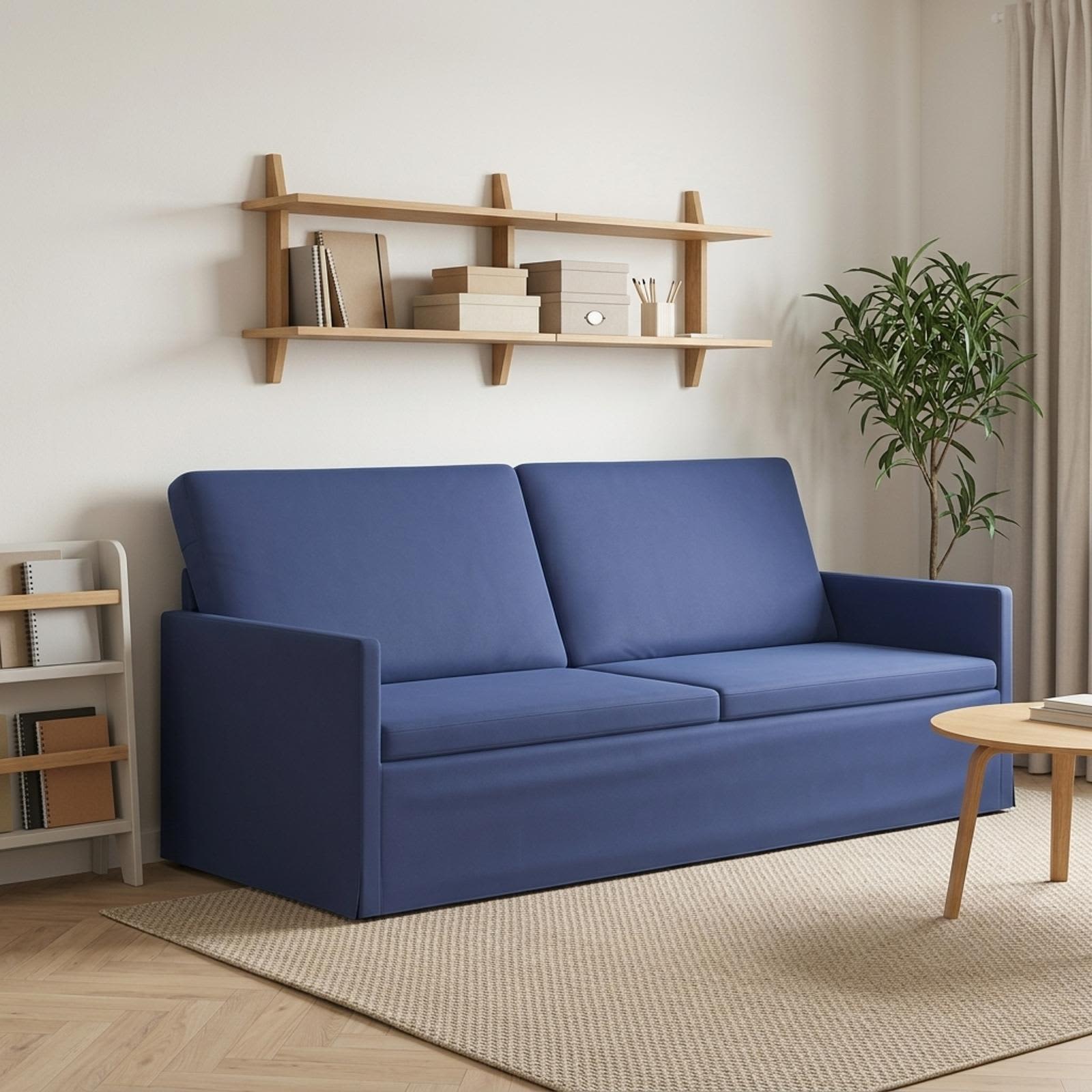 vidaXL 3-personers sofa Politi blå 190 x 81 x 82 cm Velour (V)