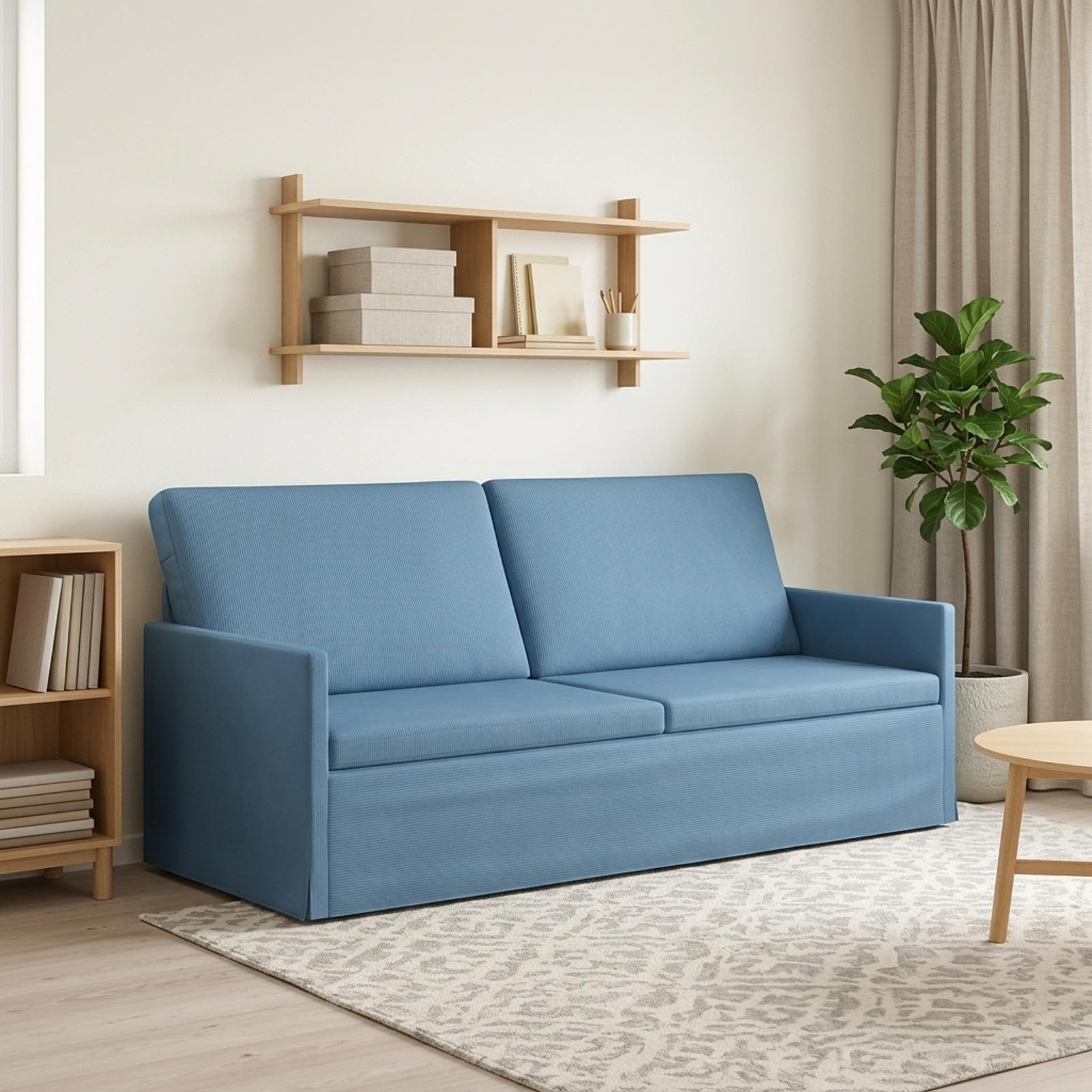 3-sedna sofa Modra 190 x 81 x 82 cm Žametna tkanina