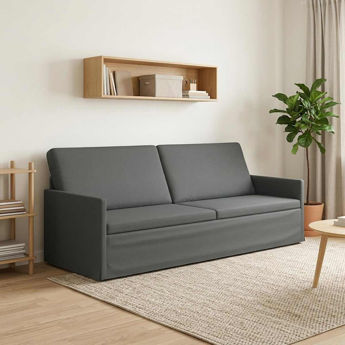 3-personers sofa Mørkegrå 220 x 81 x 82 cm Stof