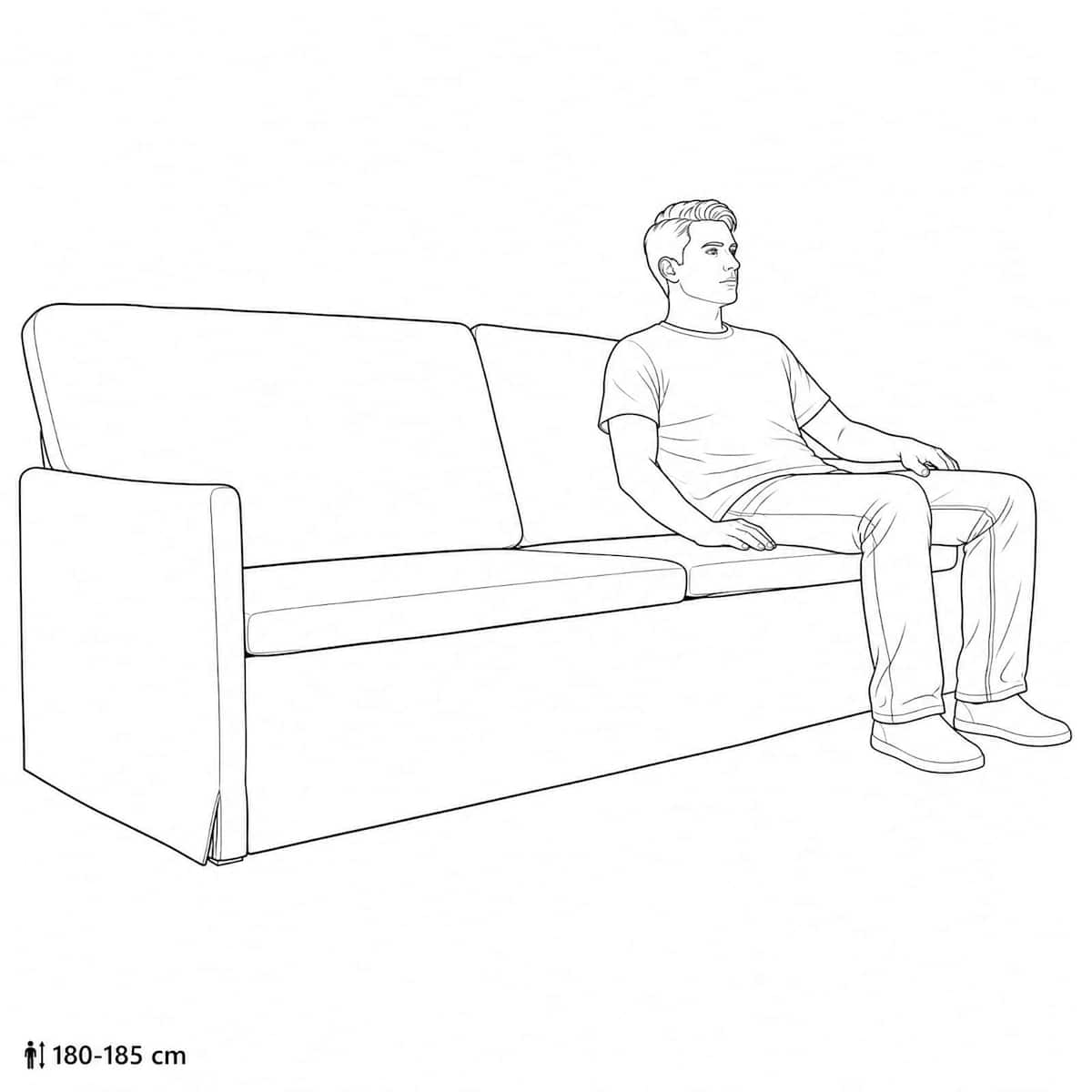 3-personers sofa Mørkegrå 220 x 81 x 82 cm Stof - Billede 10