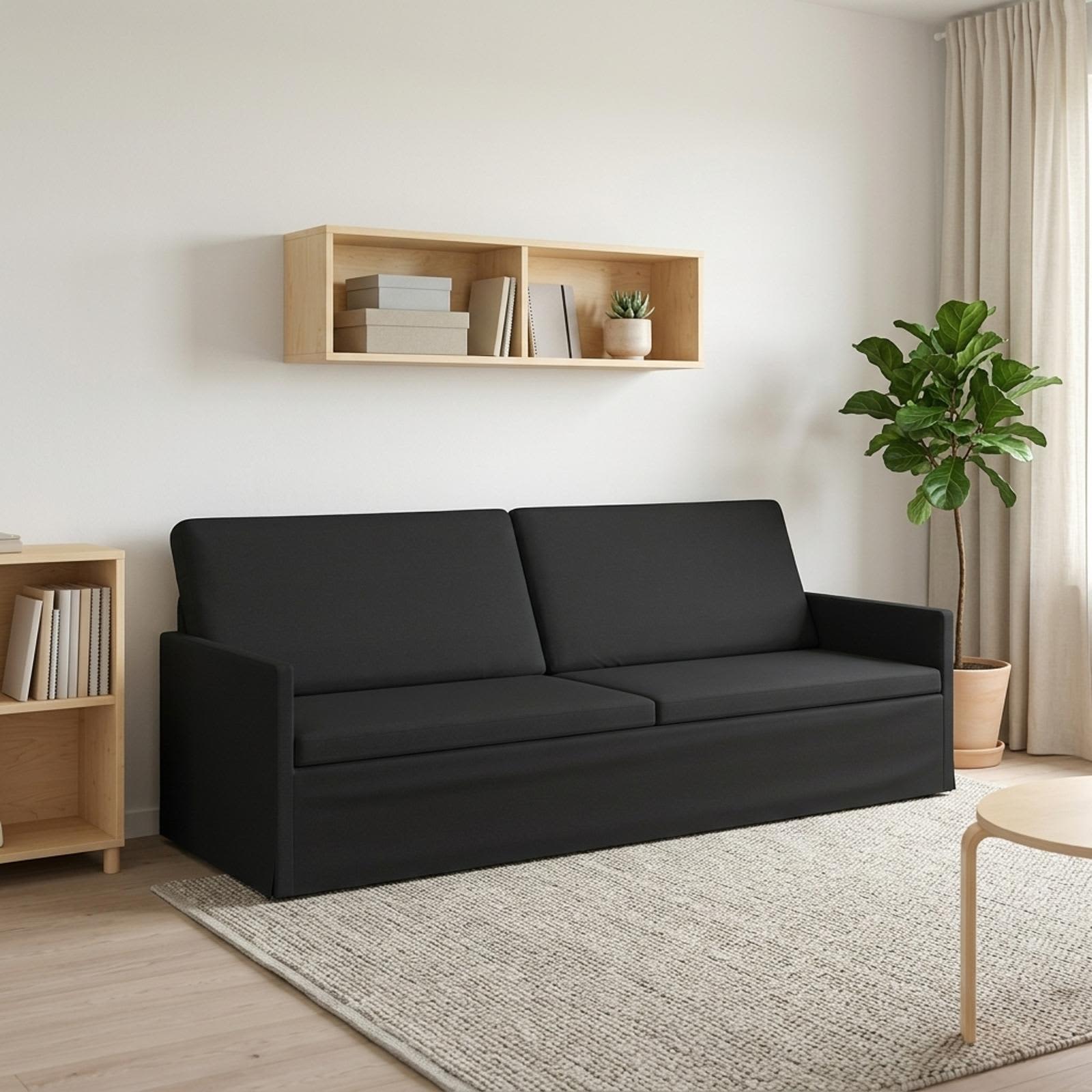 vidaXL 3-personers sofa Sort 220 x 81 x 82 cm Stof