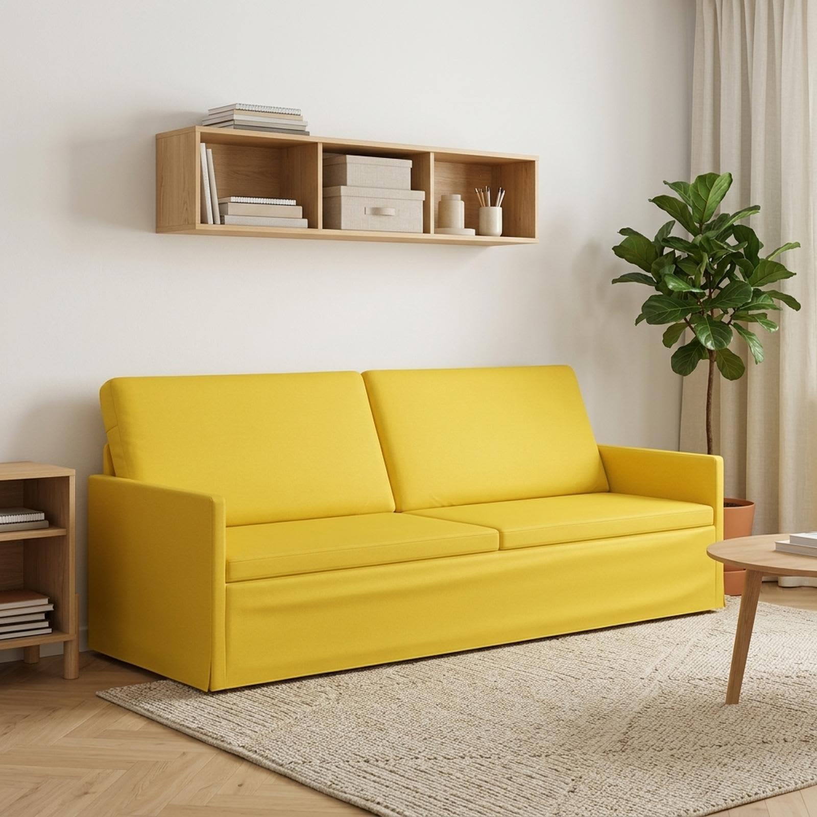 vidaXL 3-personers sofa Lys Gul 220 x 81 x 82 cm Stof