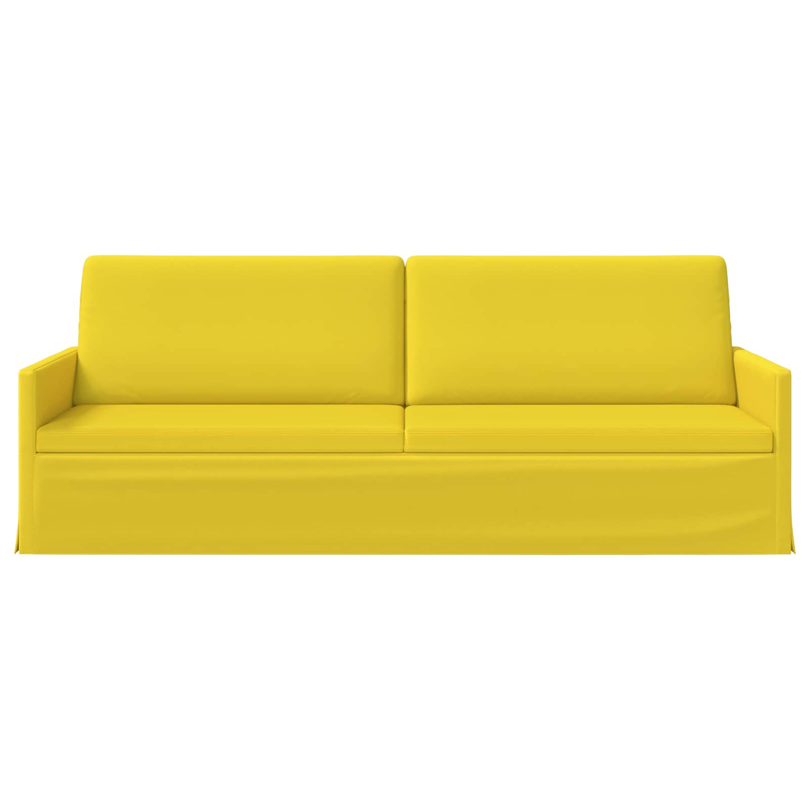 vidaXL - 3-zits - sofa - Licht - Geel - 220 - x - 81 - x - 82 - cm - Stof