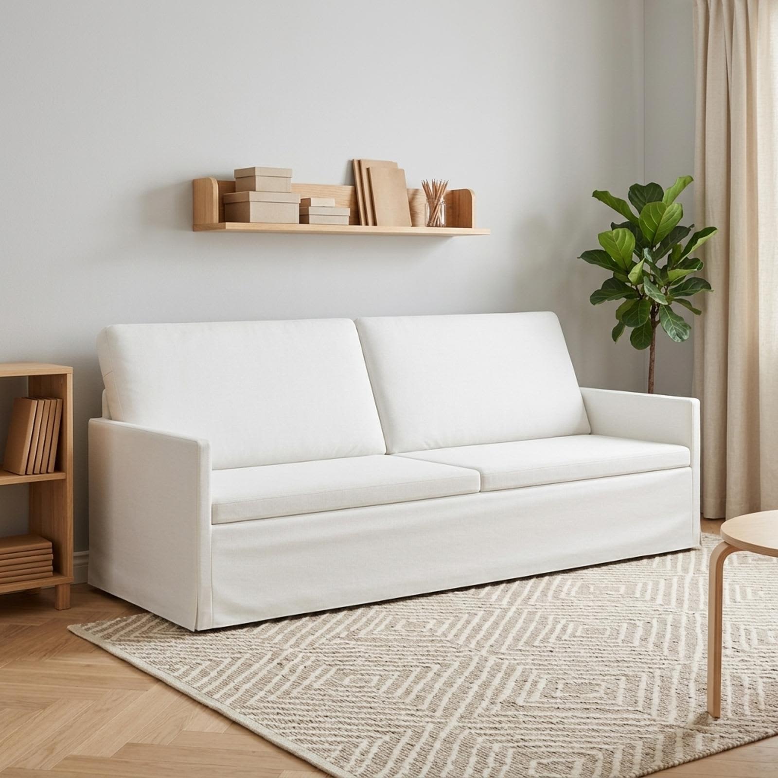 vidaXL 3-personers sofa Hvid 220 x 81 x 82 cm Stof