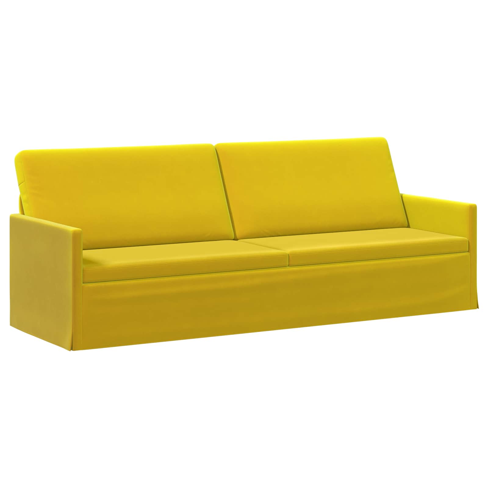 vidaXL Sedačka pre 3 Žltá 220 x 81 x 82 cm Zamat