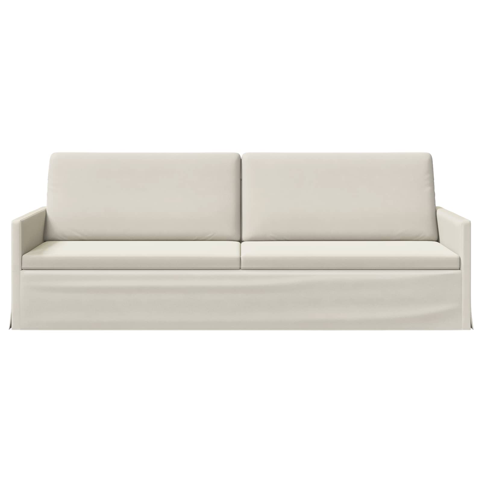 vidaXL - 3-zits - sofa - Crèmekleurig - 220 - x - 81 - x - 82 - cm - fluweel