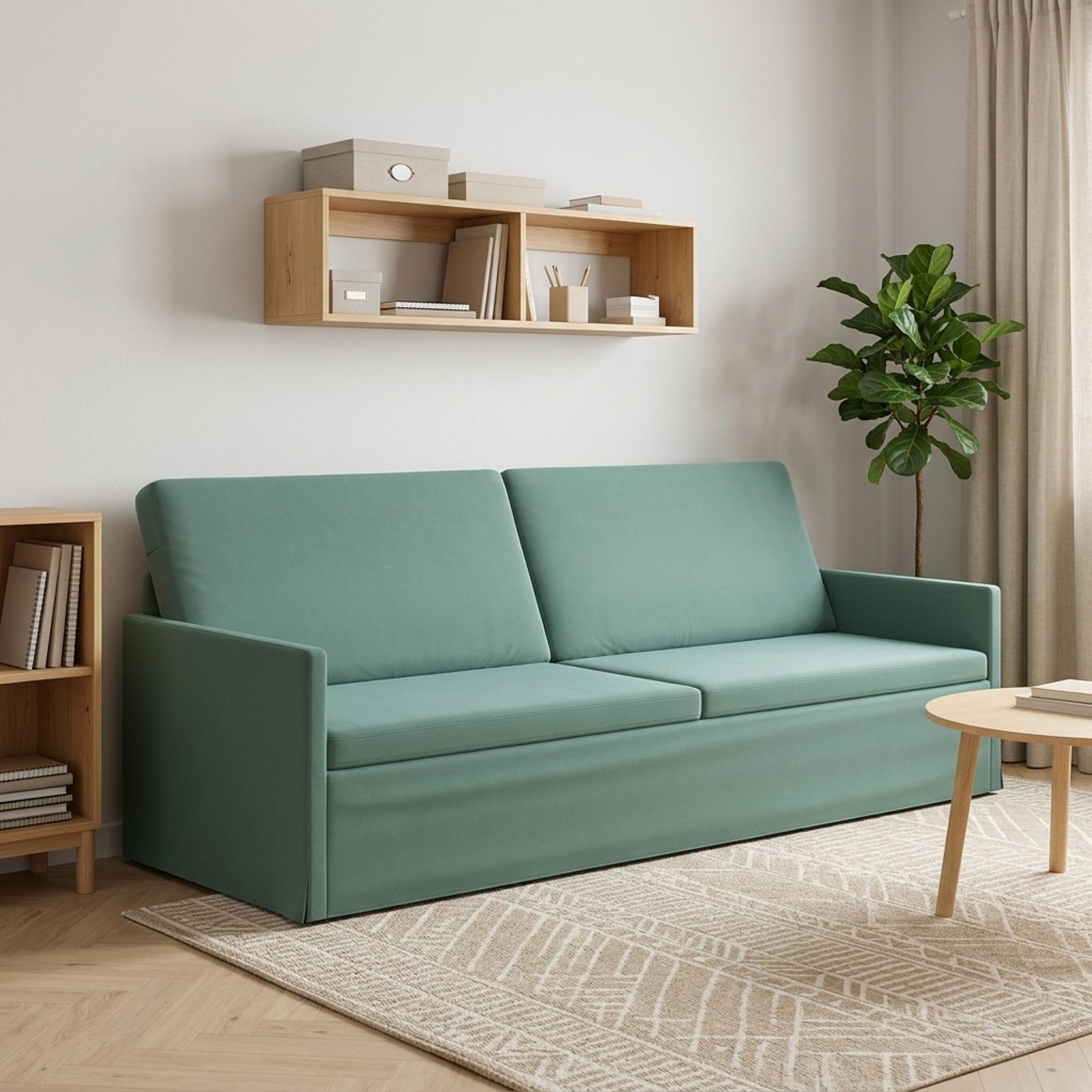 vidaXL 3-personers sofa Havgrøn 220 x 81 x 82 cm Velour (V)
