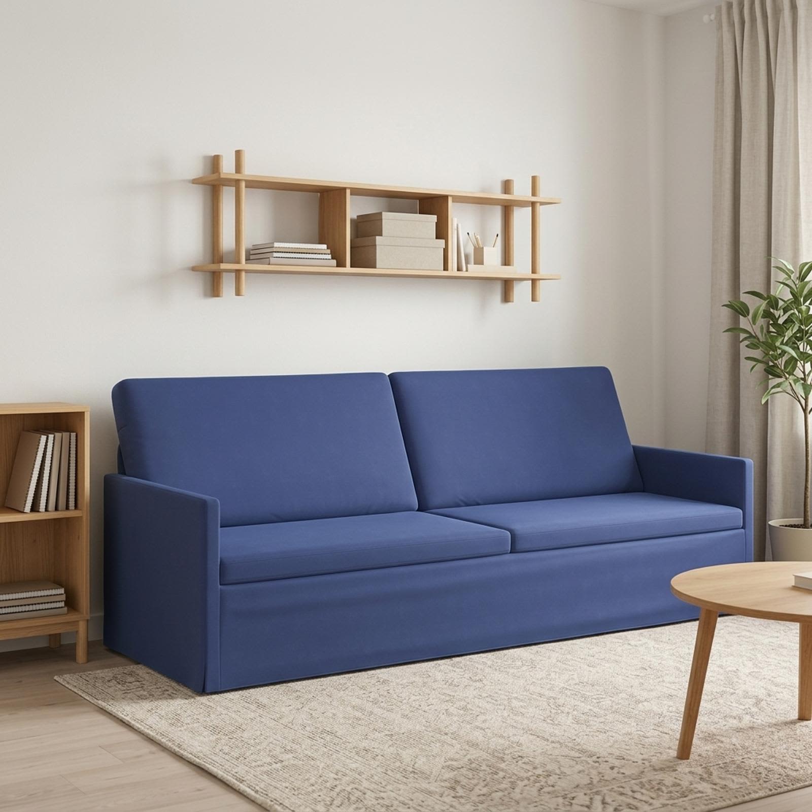 3-sedna sofa Policijska modra 220 x 81 x 82 cm Žamet