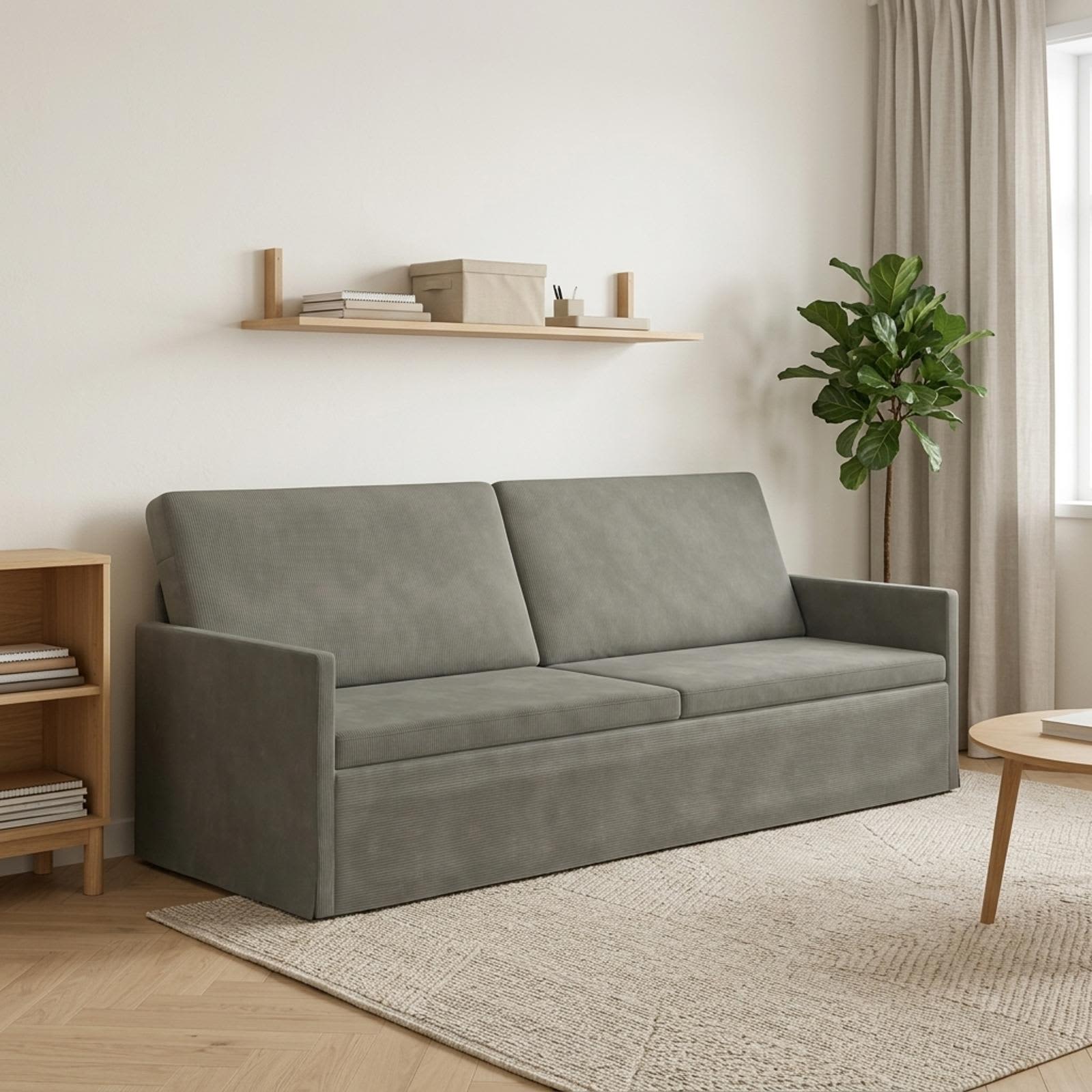 vidaXL 3-personers sofa Lysegrå 220 x 81 x 82 cm Velourstof