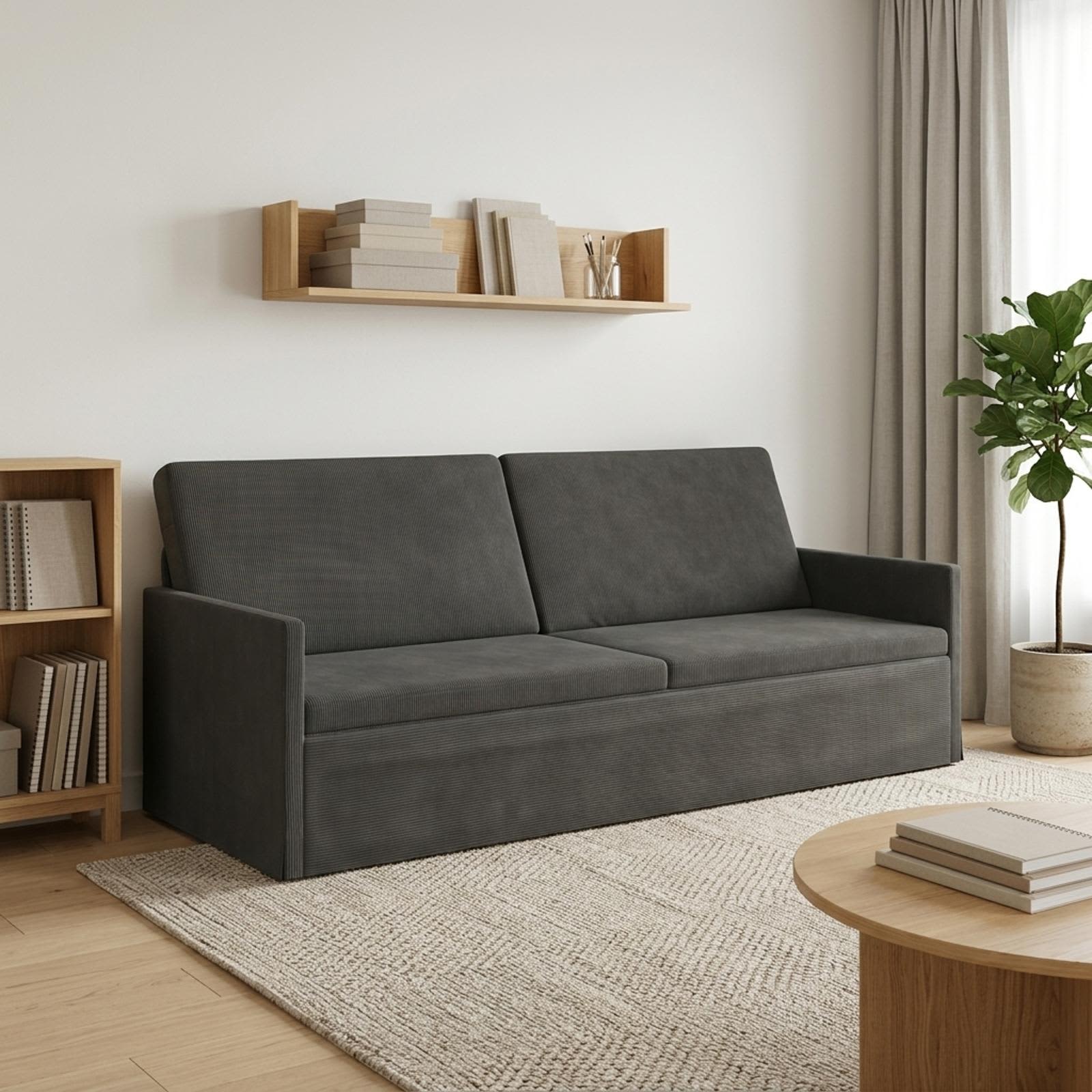 vidaXL 3-personers sofa Mørkegrå 220 x 81 x 82 cm Velourstof