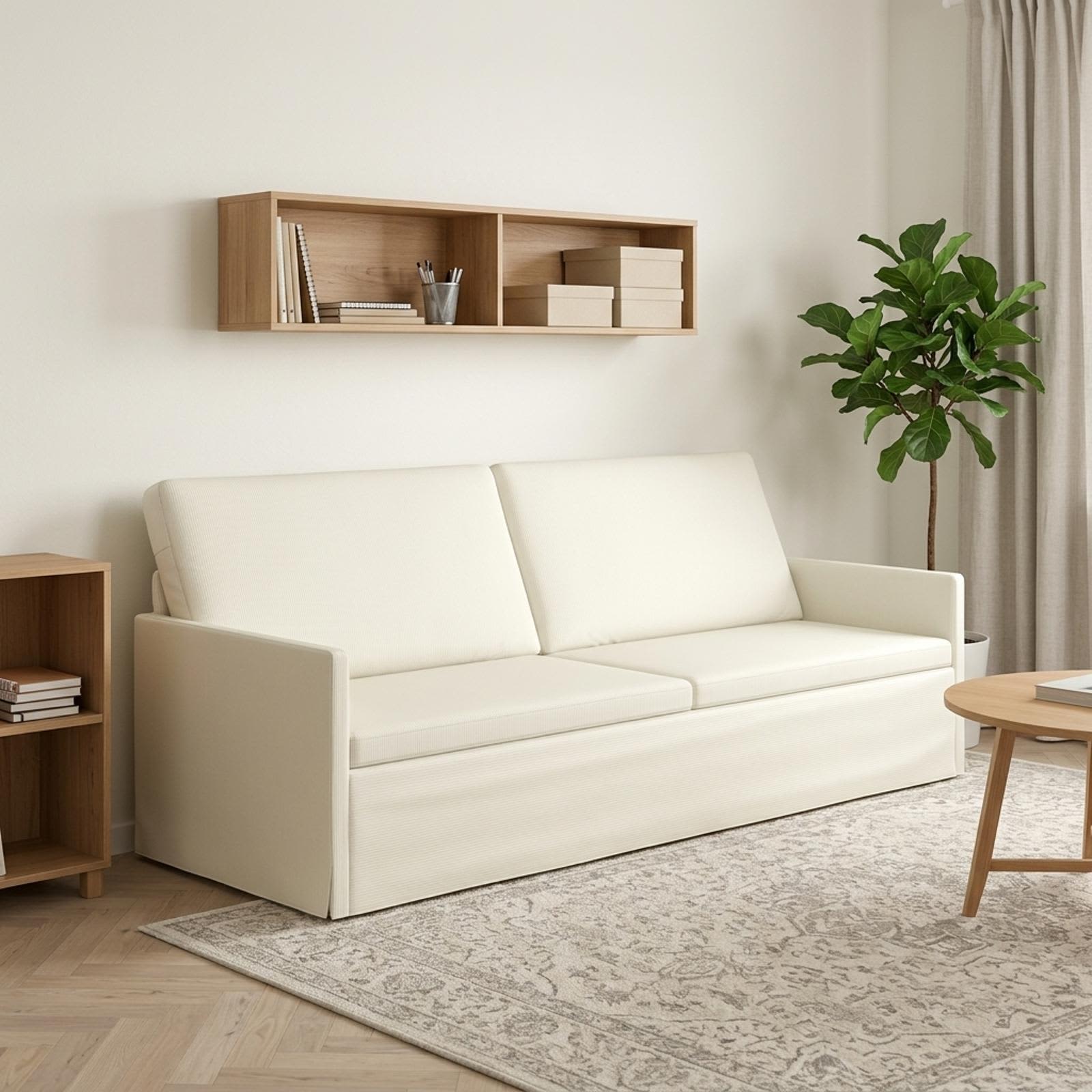 vidaXL 3-personers sofa Cremefarvet 220 x 81 x 82 cm Velourstof