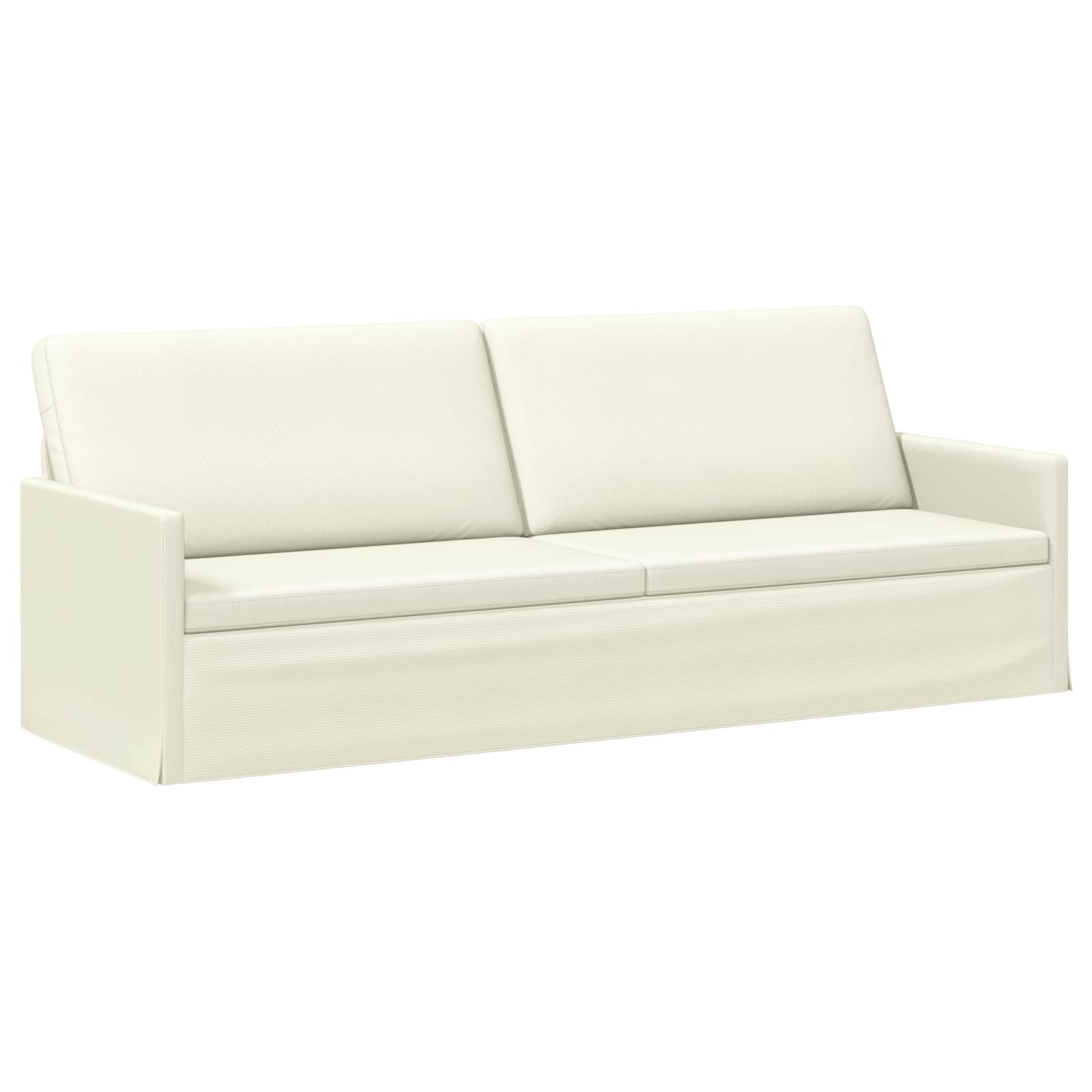 vidaXL Sedačka pre 3 Krémová 220 x 81 x 82 cm Kordúrová tkanina