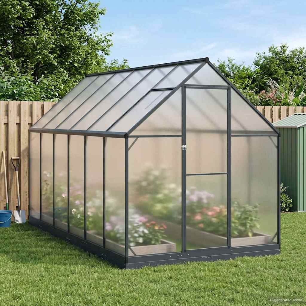 Tuin Serre met de deur Antracietkleurig 183,5 x 363,5 x 207 cm image 1