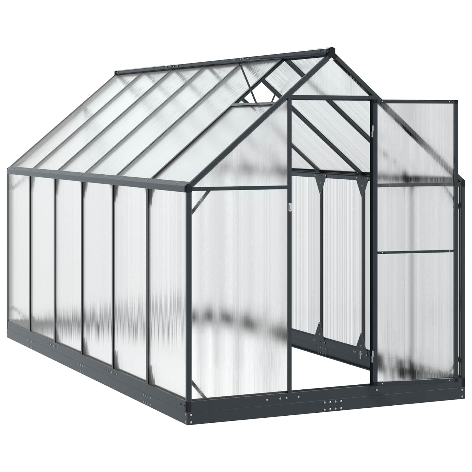 Tuin Serre met de deur Antracietkleurig 183,5 x 363,5 x 207 cm image 3