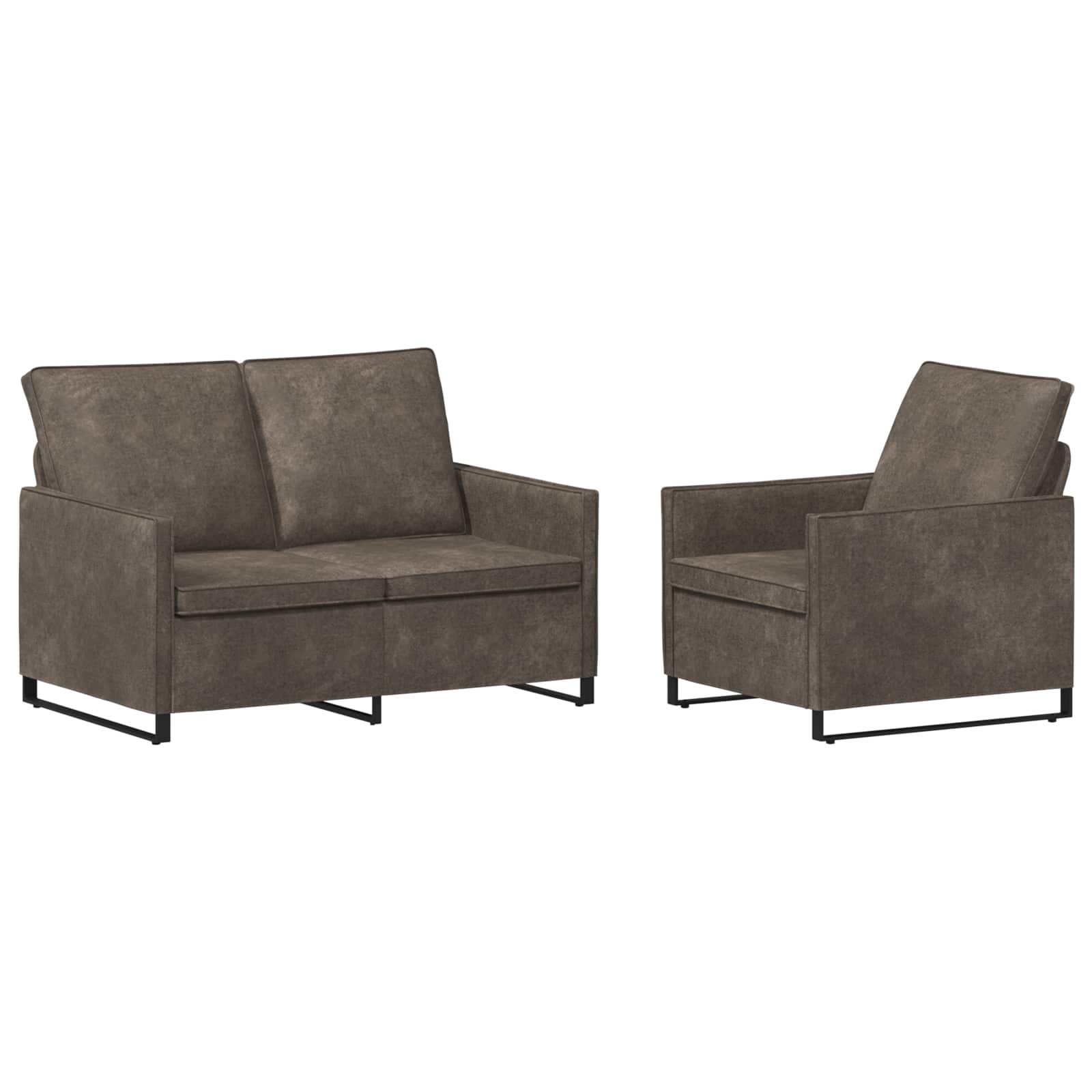 vidaXL Set pohovek 2 pcs Tmavě šedá Umělý semiš
