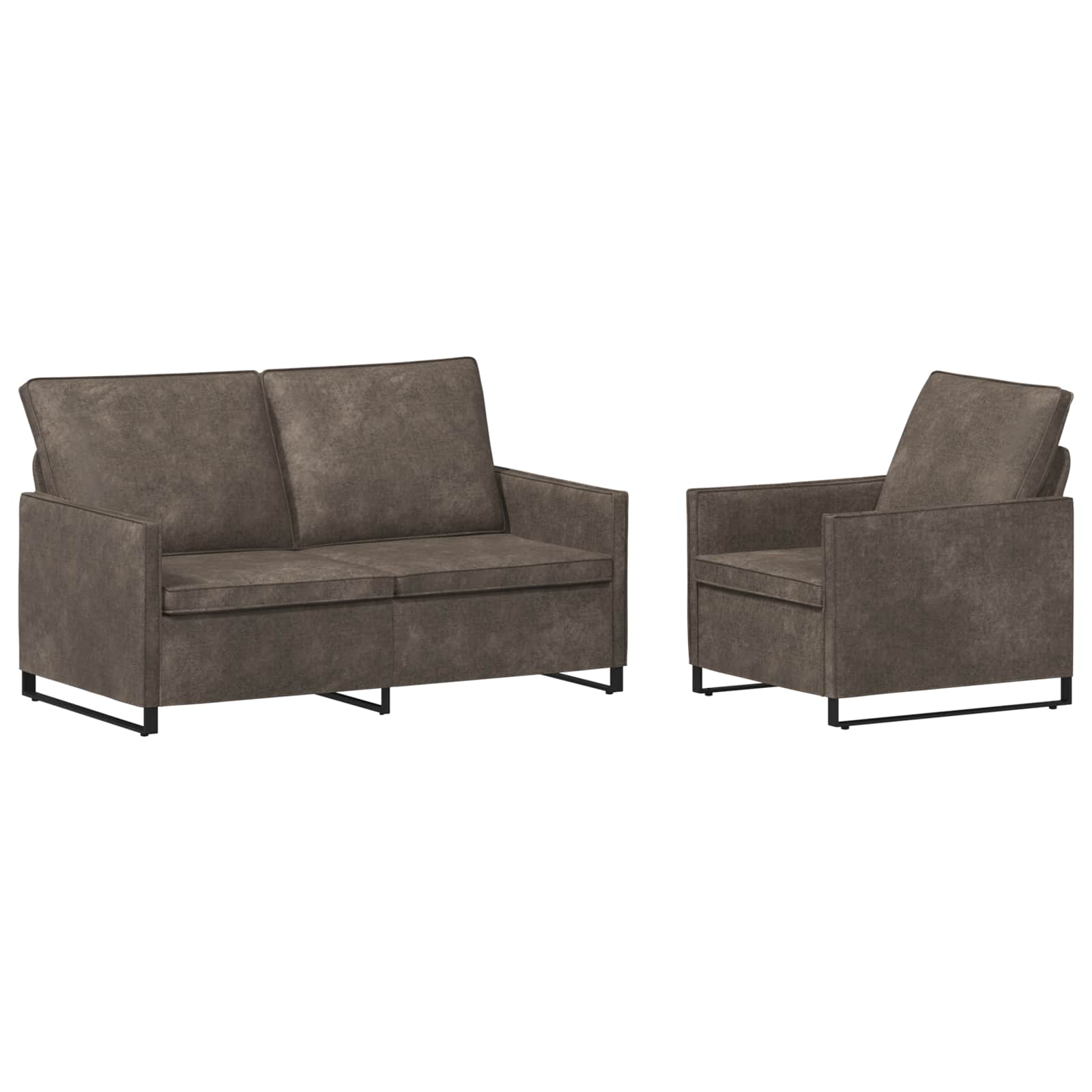 vidaXL Set pohovek 2 pcs Tmavě šedá Umělý semiš