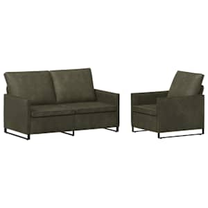vidaXL Diivanikomplekt 2 pcs Armee rohelis Tehisseemisnahk