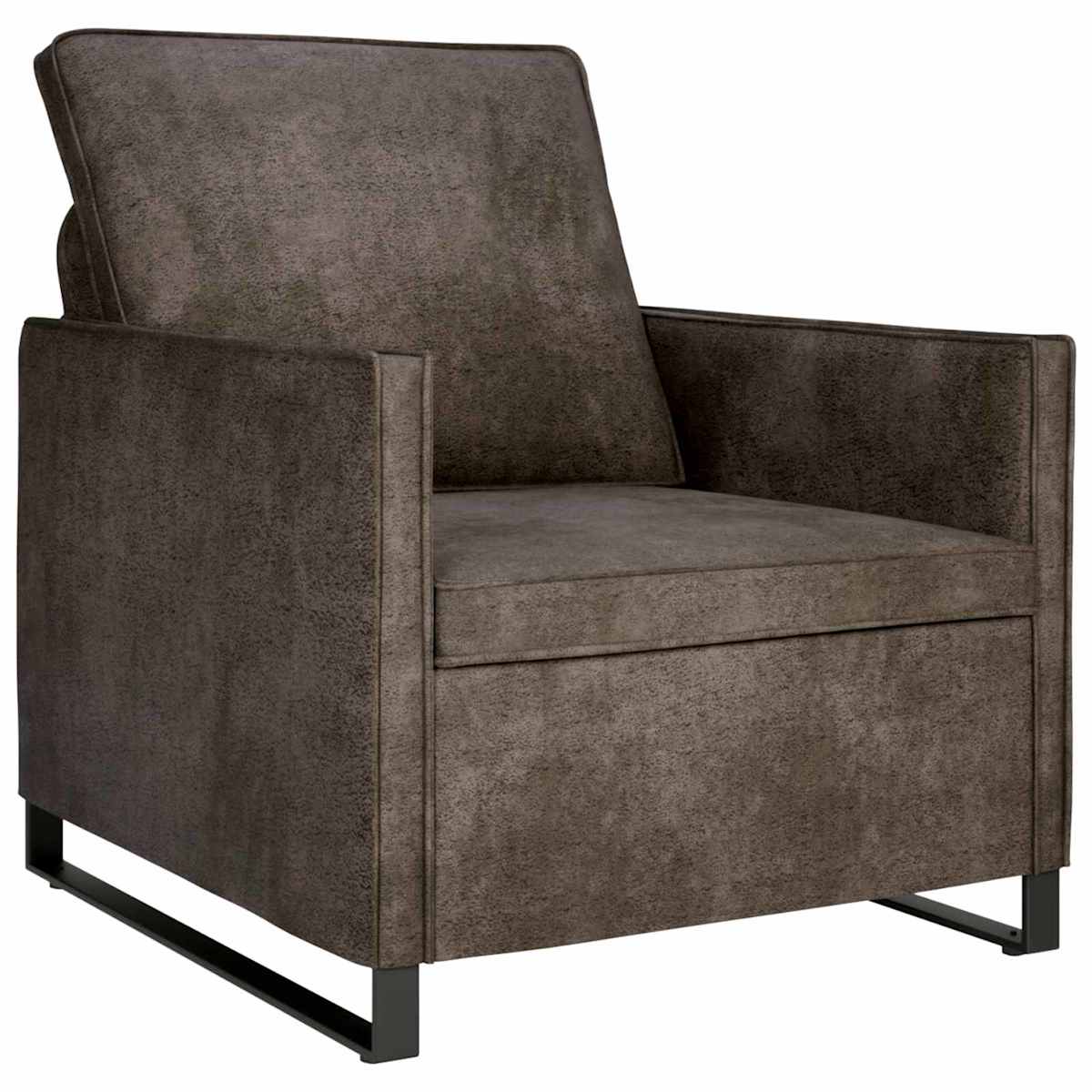 Sofa Sæt 2 stk. Mørkegrå Faux suedestof - Billede 3