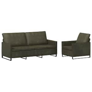 vidaXL Diivanikomplekt 2 pcs Armee rohelis Tehisseemisnahk