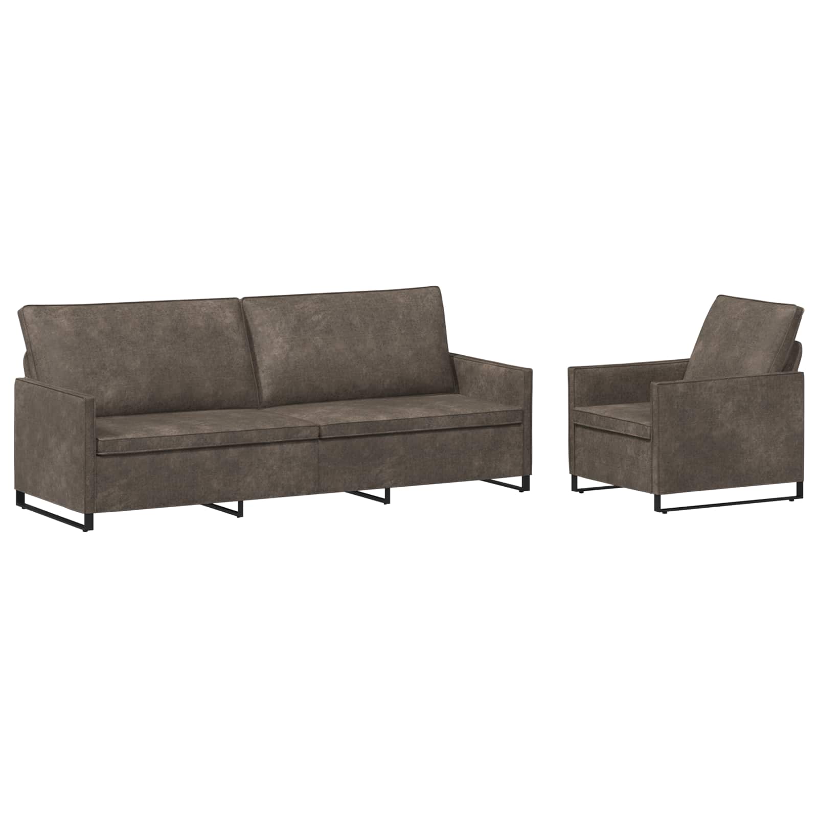 vidaXL Set pohovek 2 pcs Tmavě šedá Umělý semiš