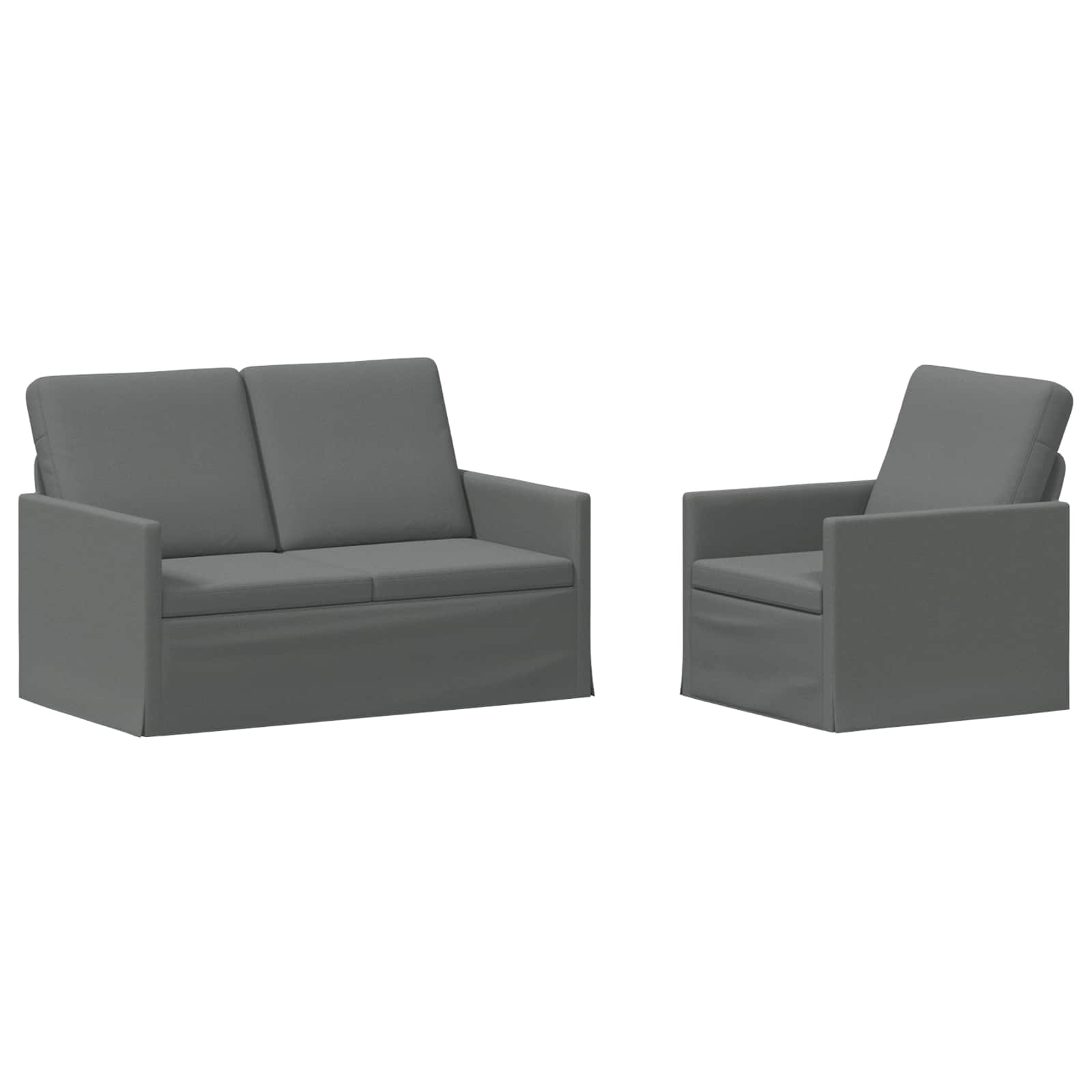 vidaXL Set pohovek 2 pcs Tmavě šedá Textil