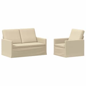 vidaXL Diivanikomplekt 2 pcs Kreemjas kangas