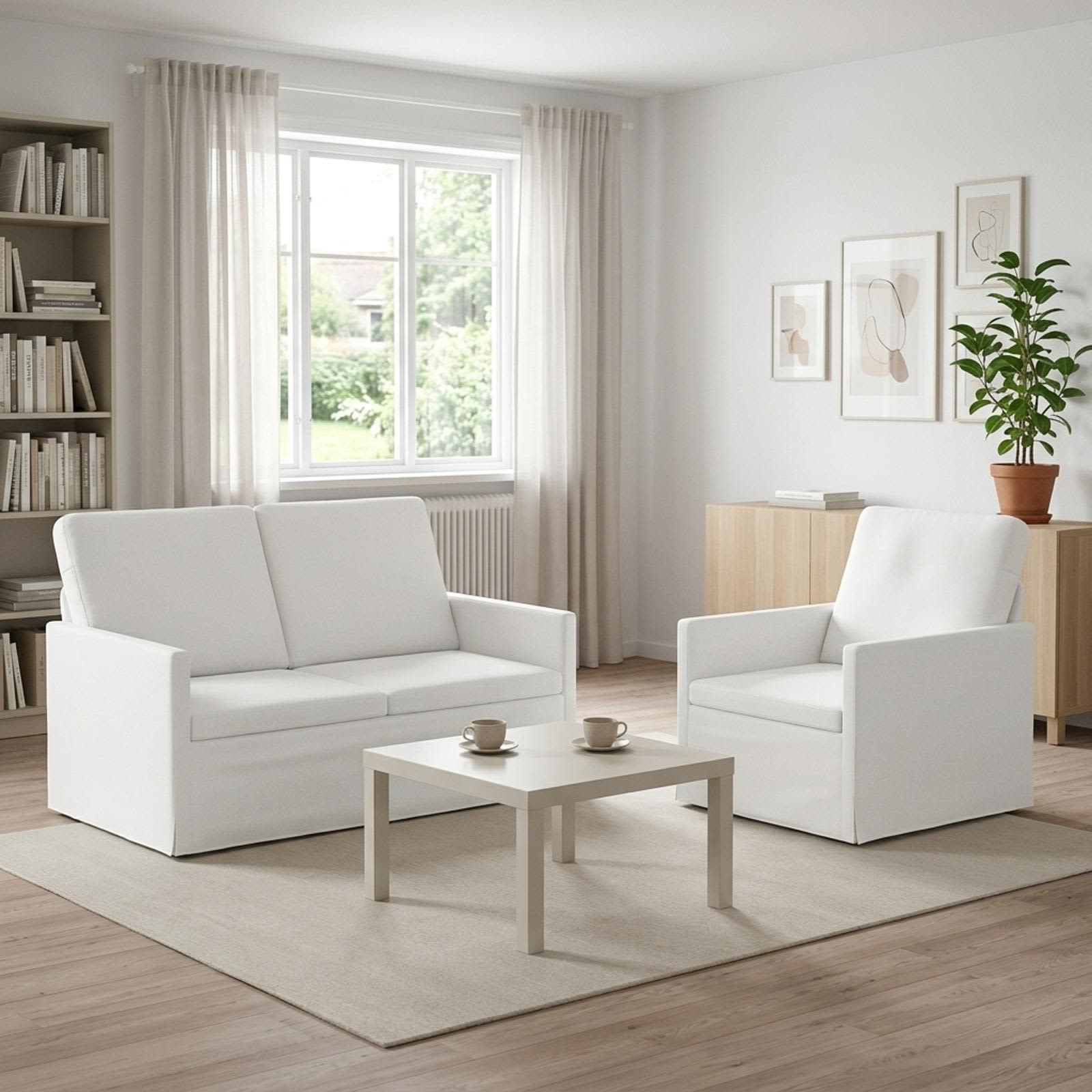 Kavčna garnitura 2 pcs Bela Blago