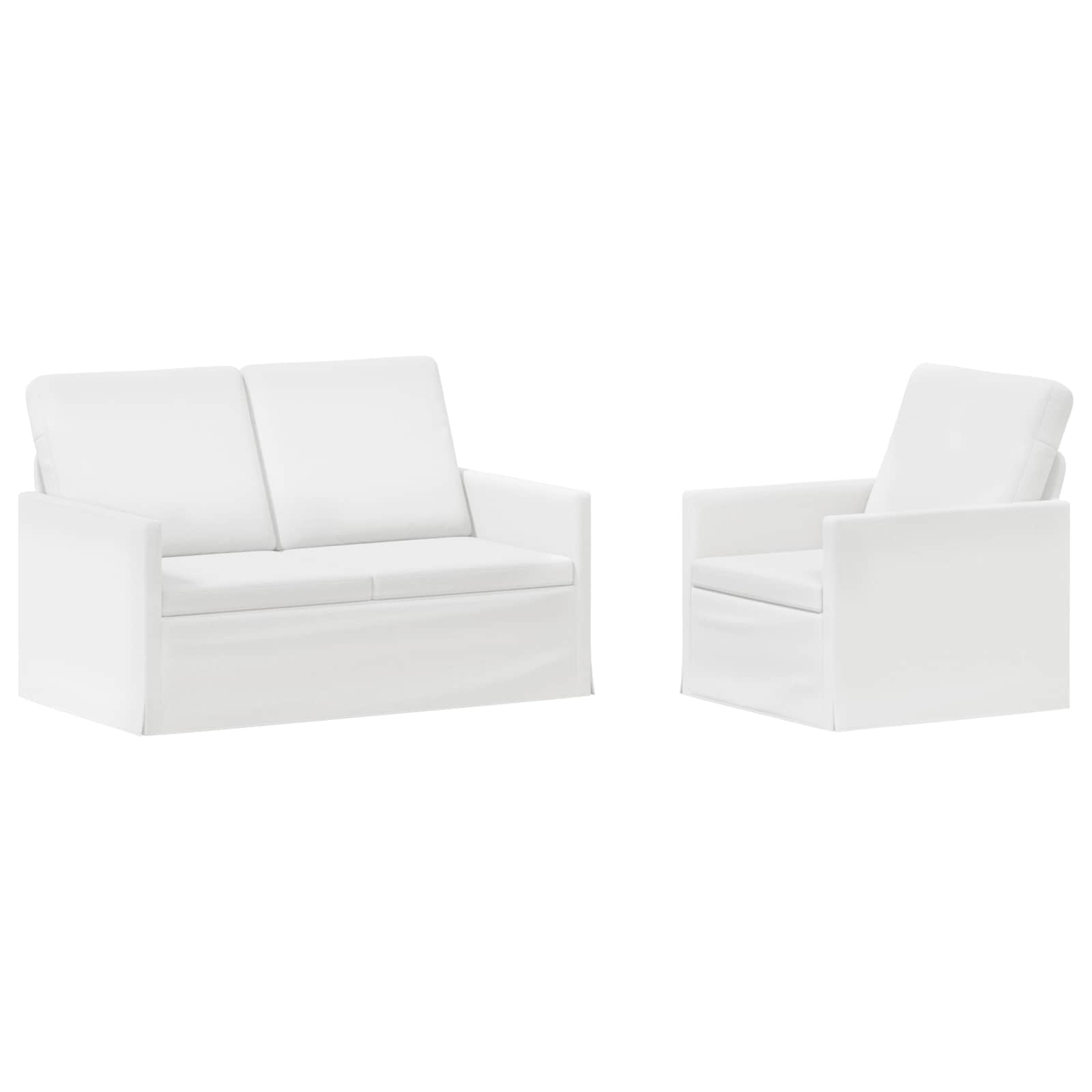vidaXL Set pohovek 2 pcs Bílá Textil