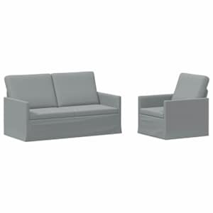 vidaXL Diivanikomplekt 2 pcs Helehall kangas