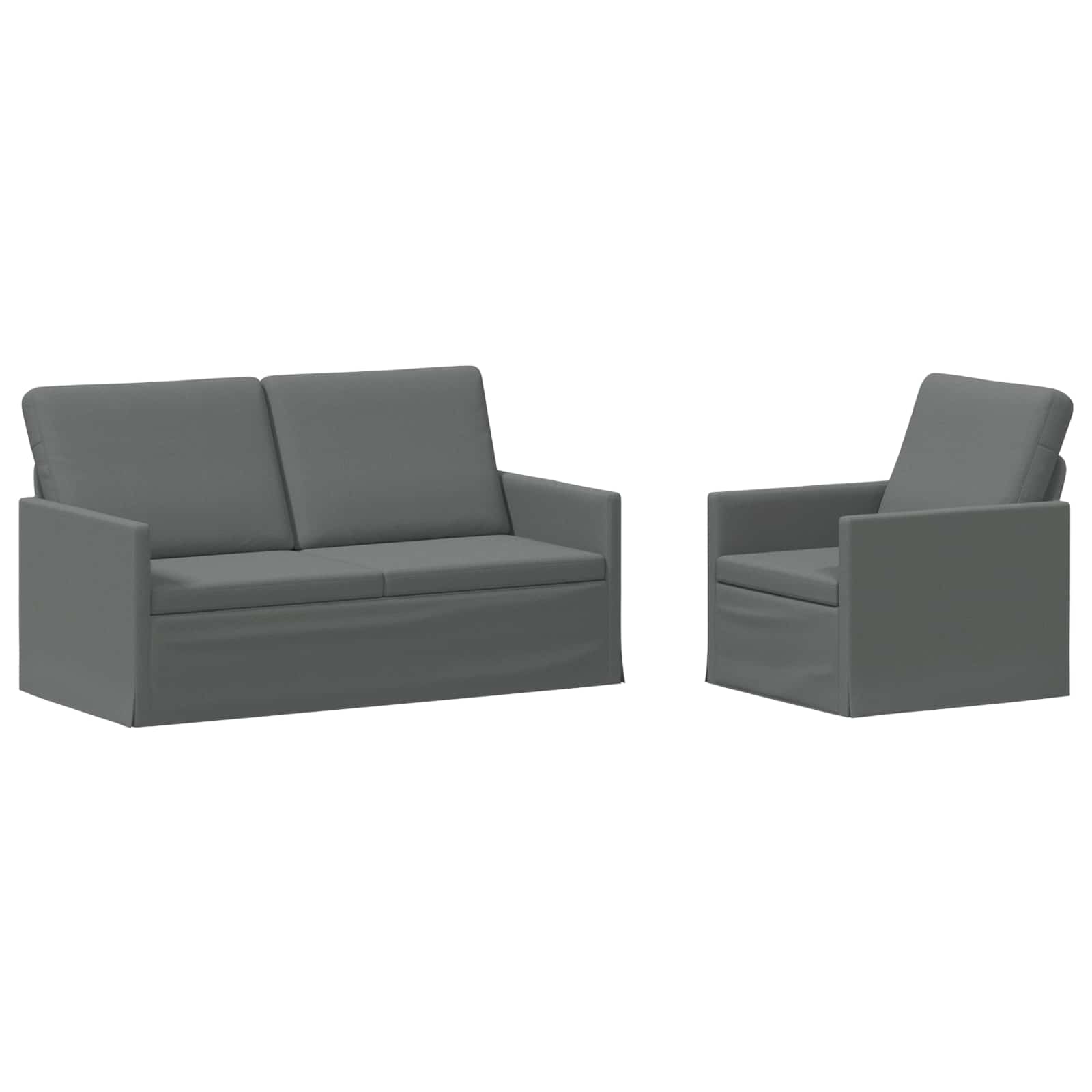 vidaXL Set pohovek 2 pcs Tmavě šedá Textil