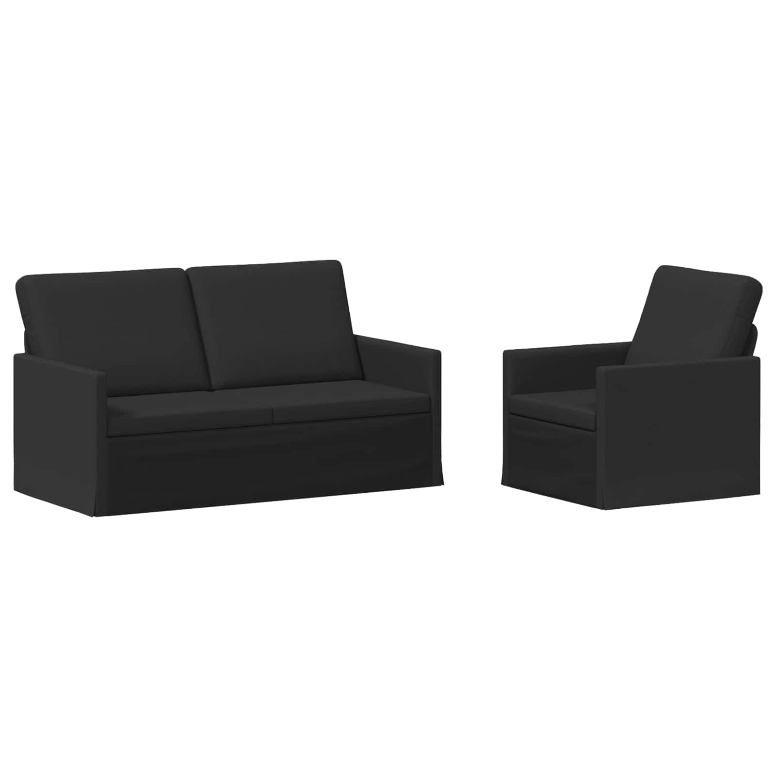 vidaXL Set pohovek 2 pcs Černá Textil