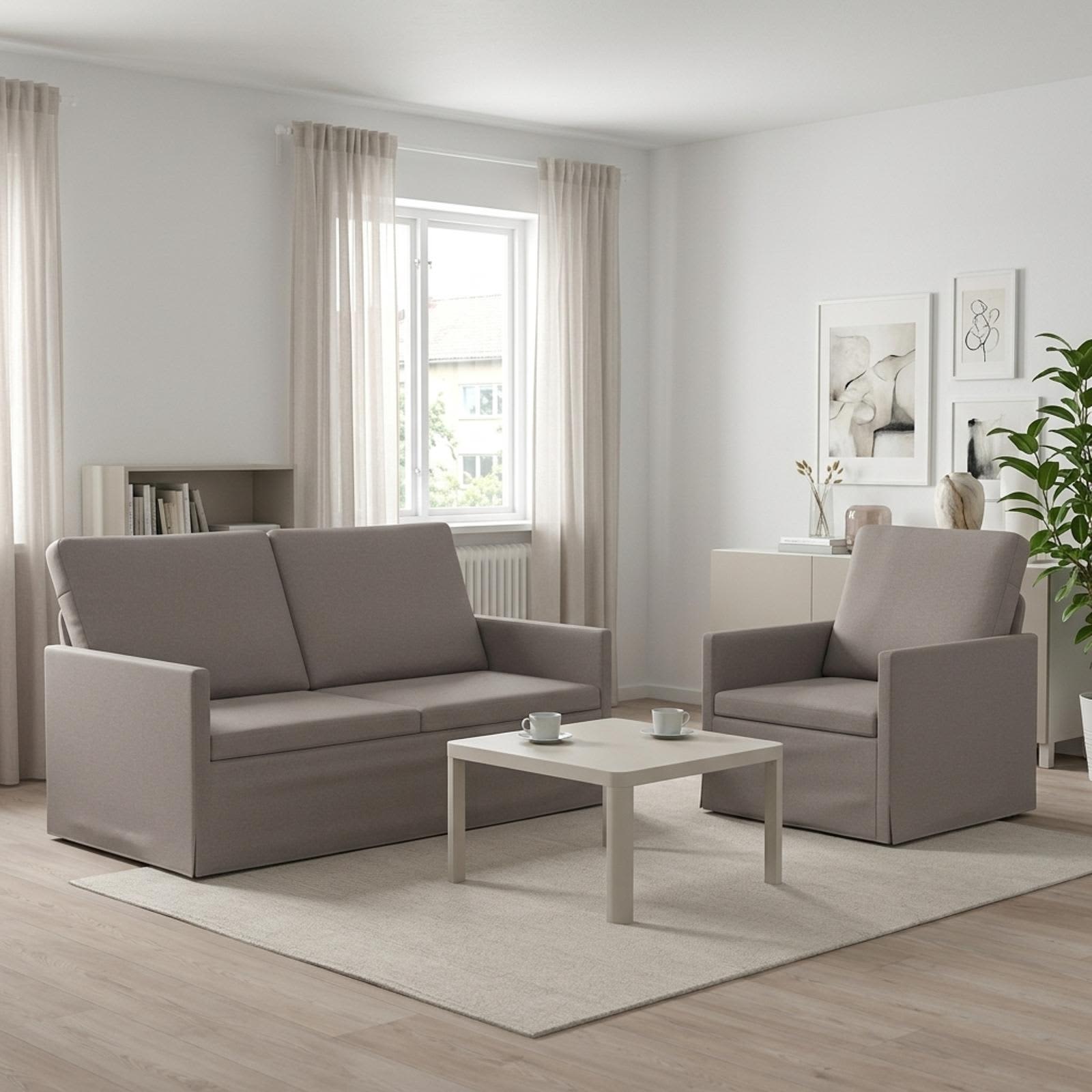 Kavčna garnitura 2 pcs Taupe Blago