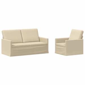 vidaXL Diivanikomplekt 2 pcs Kreemjas kangas