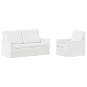 vidaXL Diivanikomplekt 2 pcs Valge kangas