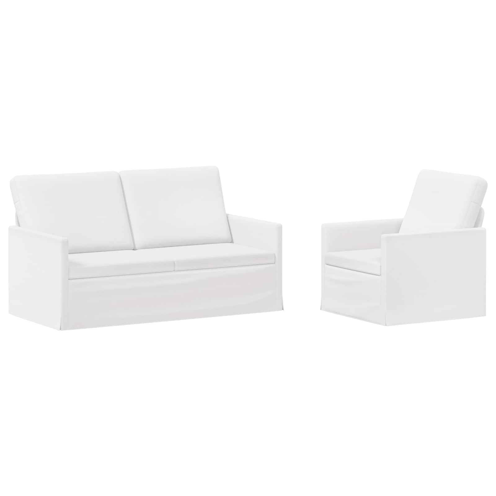 vidaXL Set pohovek 2 pcs Bílá Textil