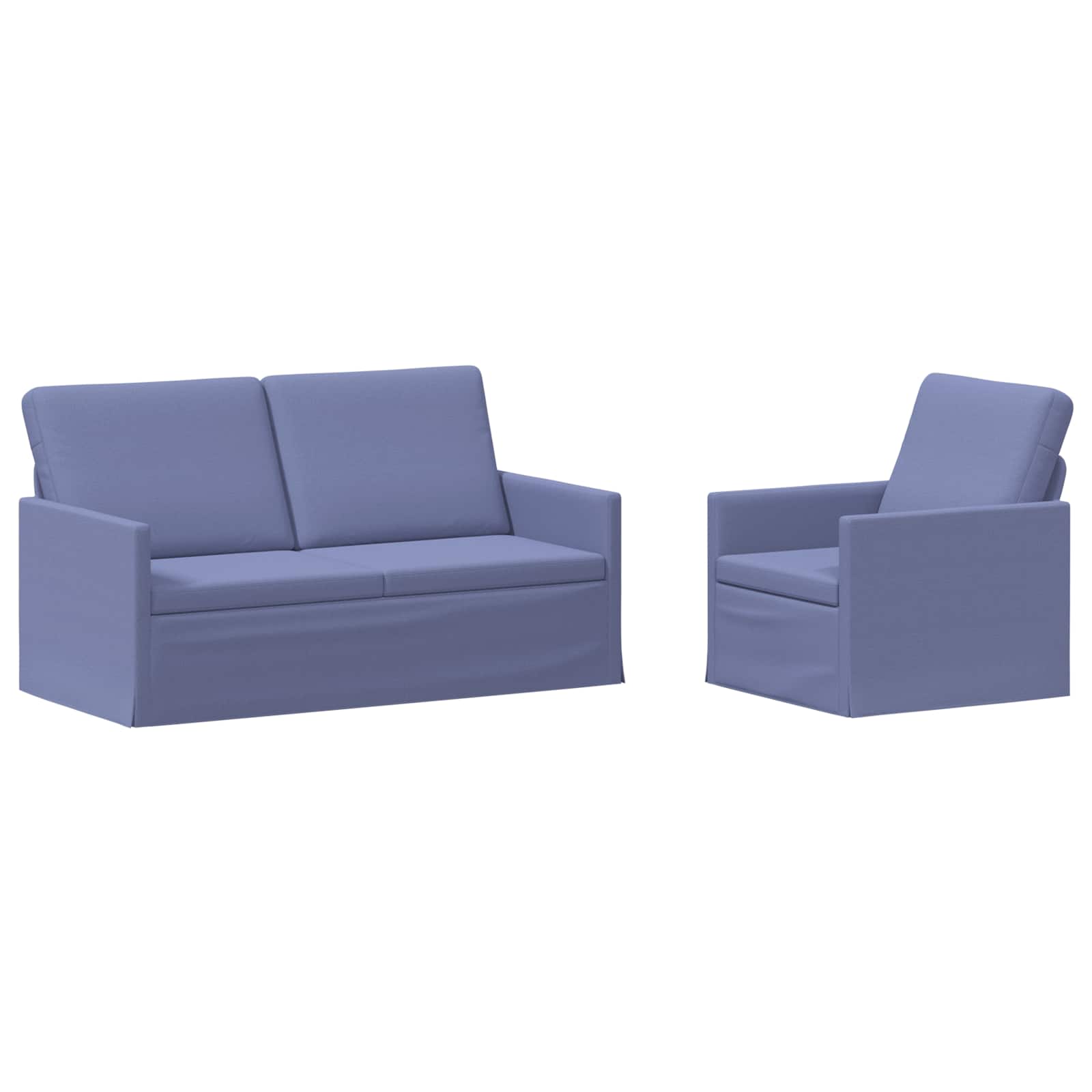 vidaXL Set pohovek 2 pcs Modrá džínovina Textil