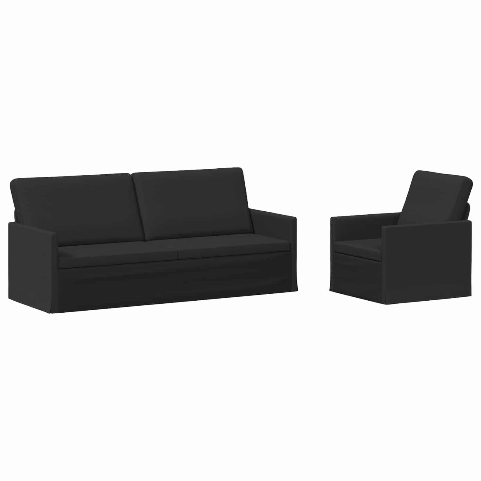 vidaXL Set pohovek 2 pcs Černá Textil