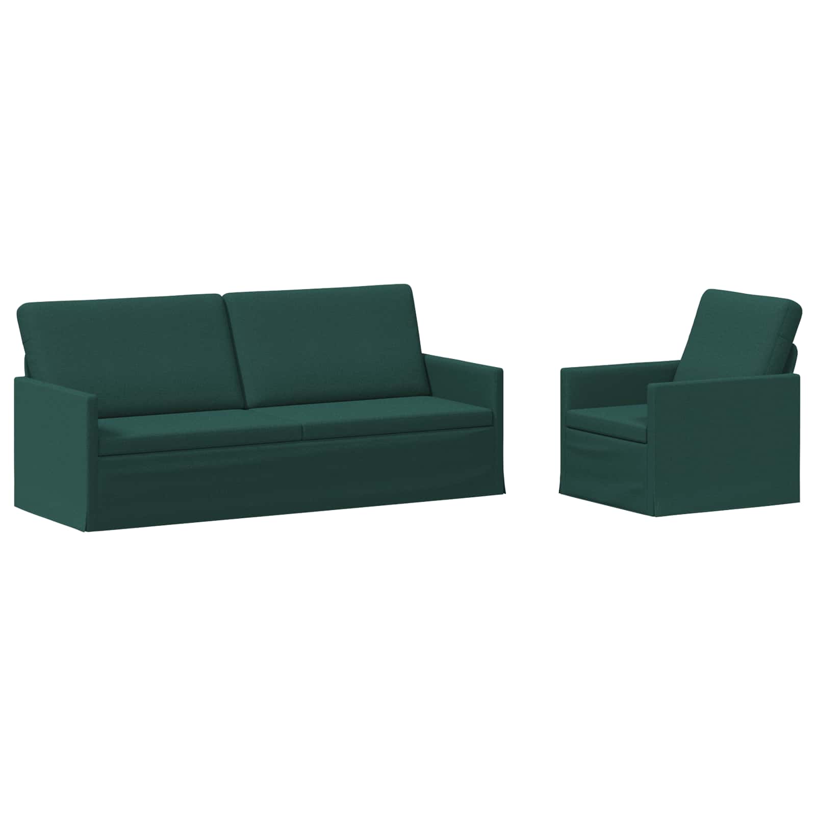 vidaXL Set pohovek 2 pcs Tmavě zelená Textil