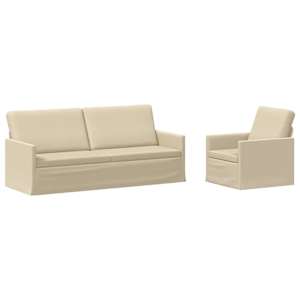 vidaXL Diivanikomplekt 2 pcs Kreemjas kangas